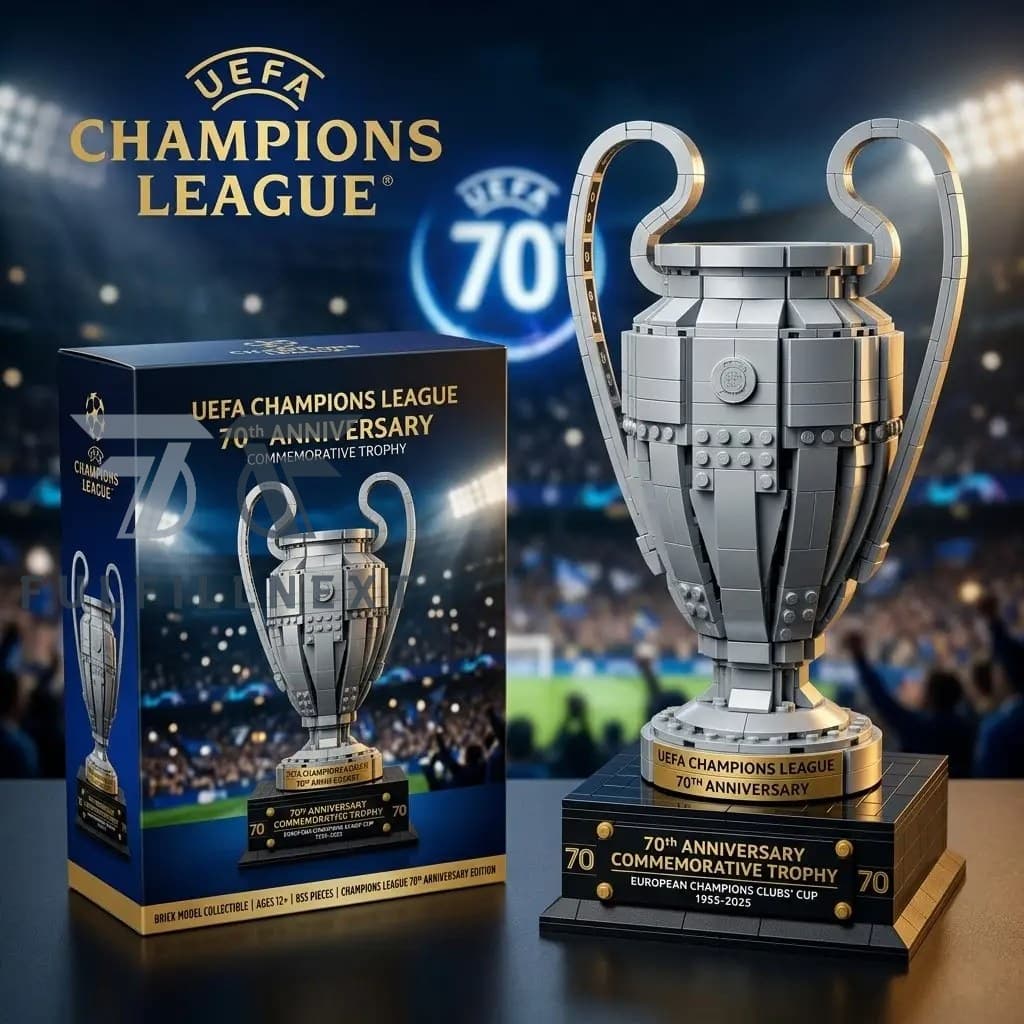 UEFA Champions League 70th Anniversary Commemorative Trophy Building Bricks Set - Image 1