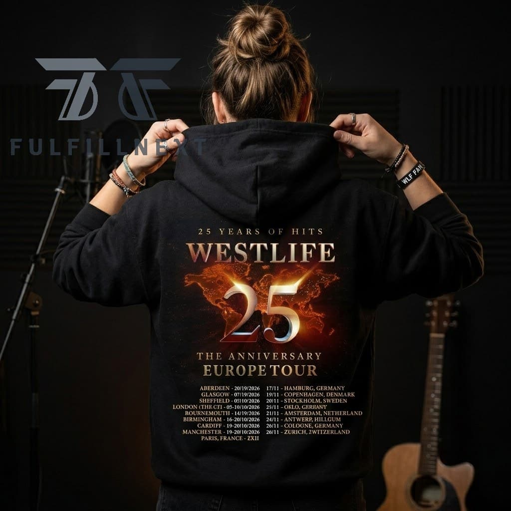 Westlife 25th Anniversary Europe Tour Hoodie - Image 3