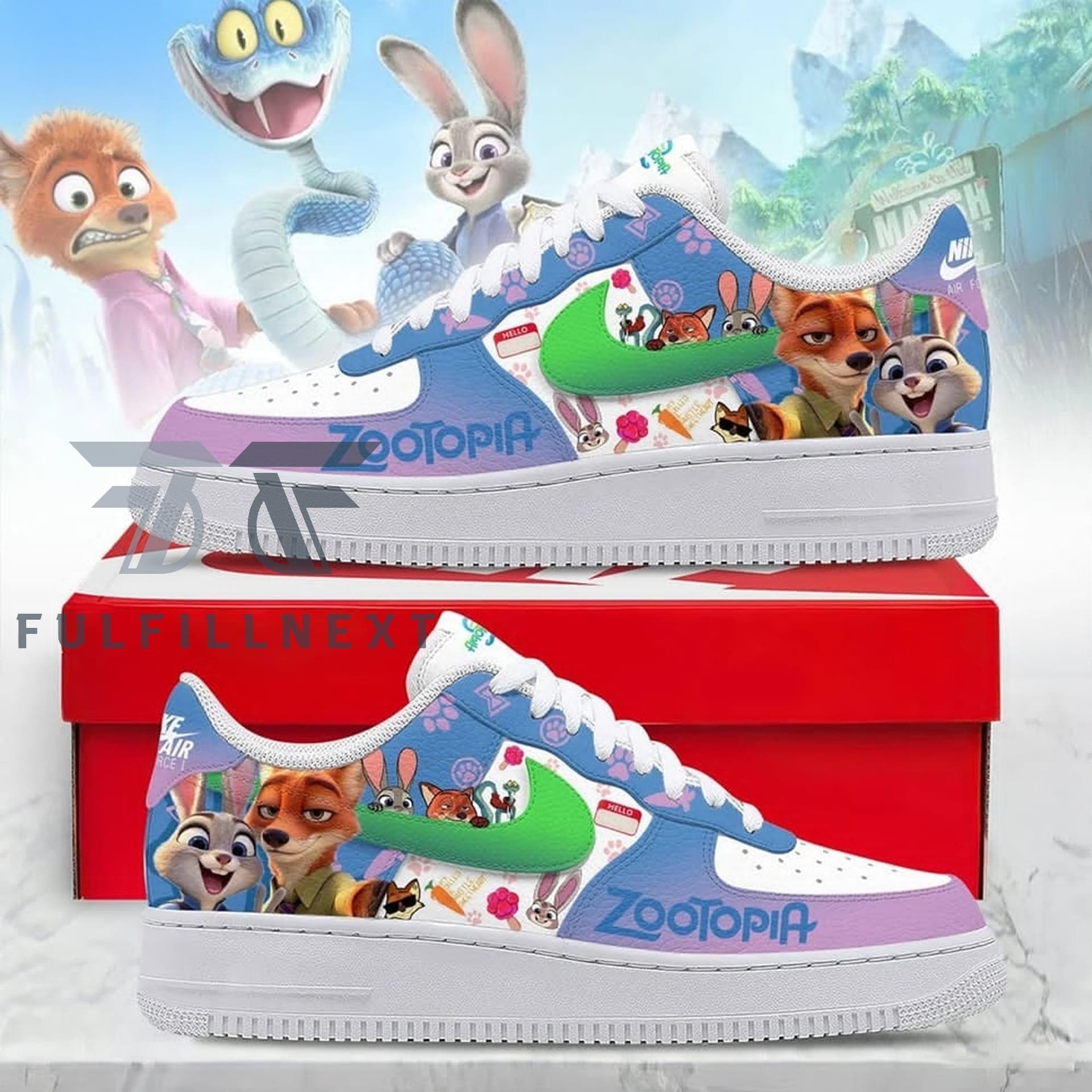 Zootopia Judy Hopps Nick AF1 Sneakers - Image 1