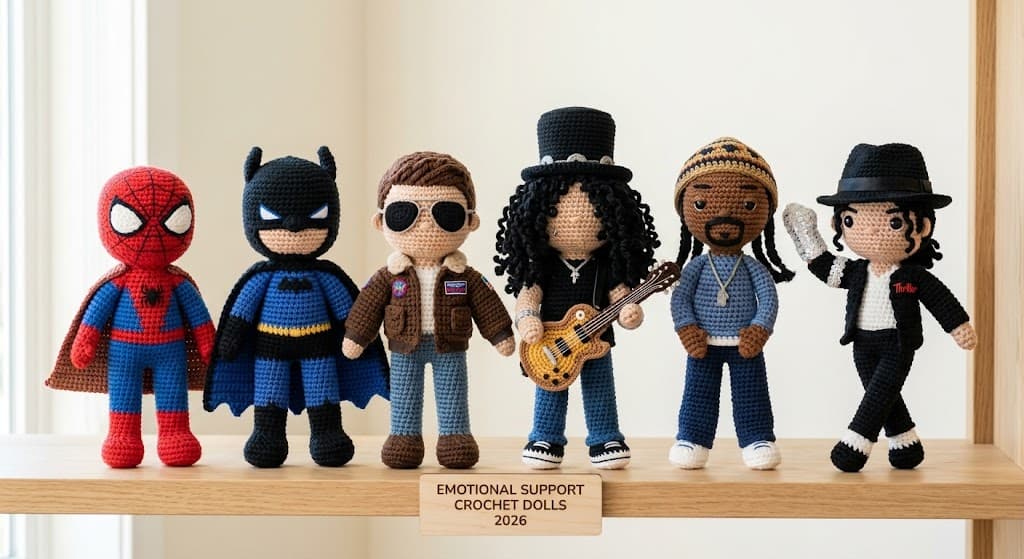 Emotional Support Crochet Dolls 2026: 6 Pop Culture & Music Legend Picks