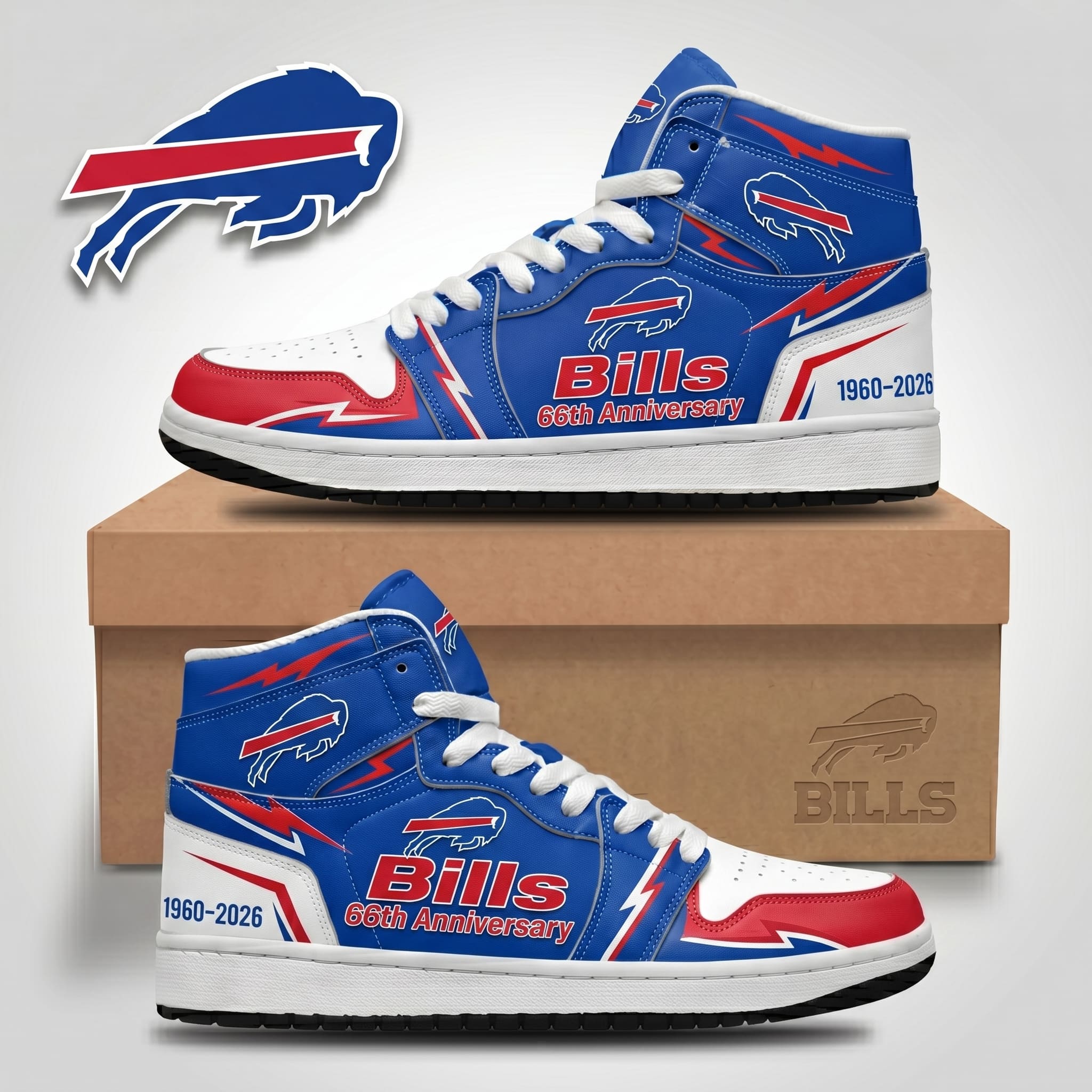 Buffalo Bills 66th Anniversary 1960-2026 High Top Shoes