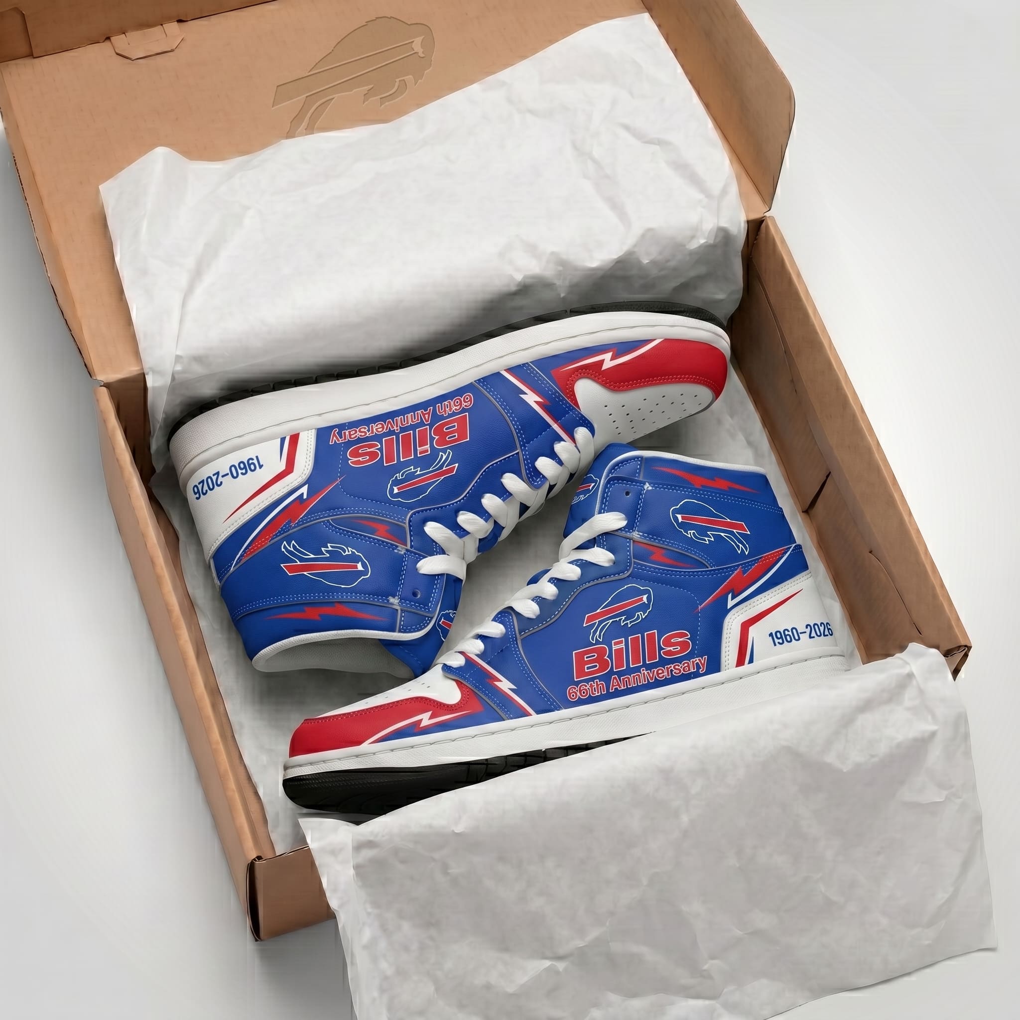 Buffalo Bills 66th Anniversary 1960-2026 High Top Shoes - Image 2