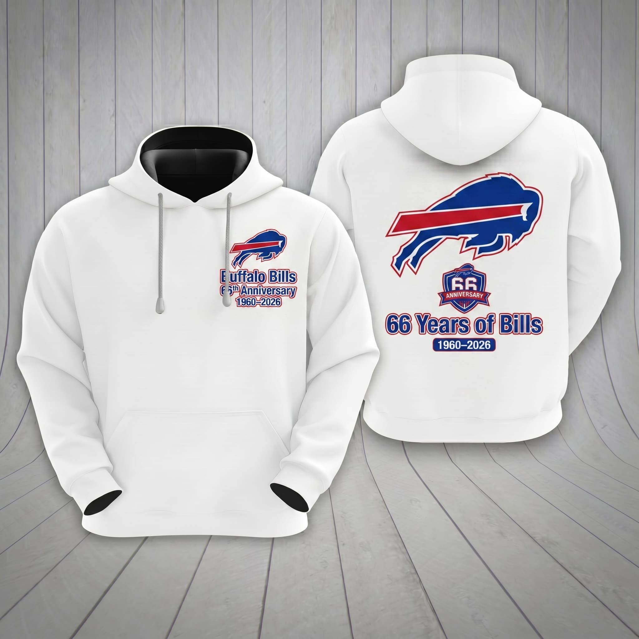 Buffalo Bills 66th Anniversary 1960-2026 Hoodie