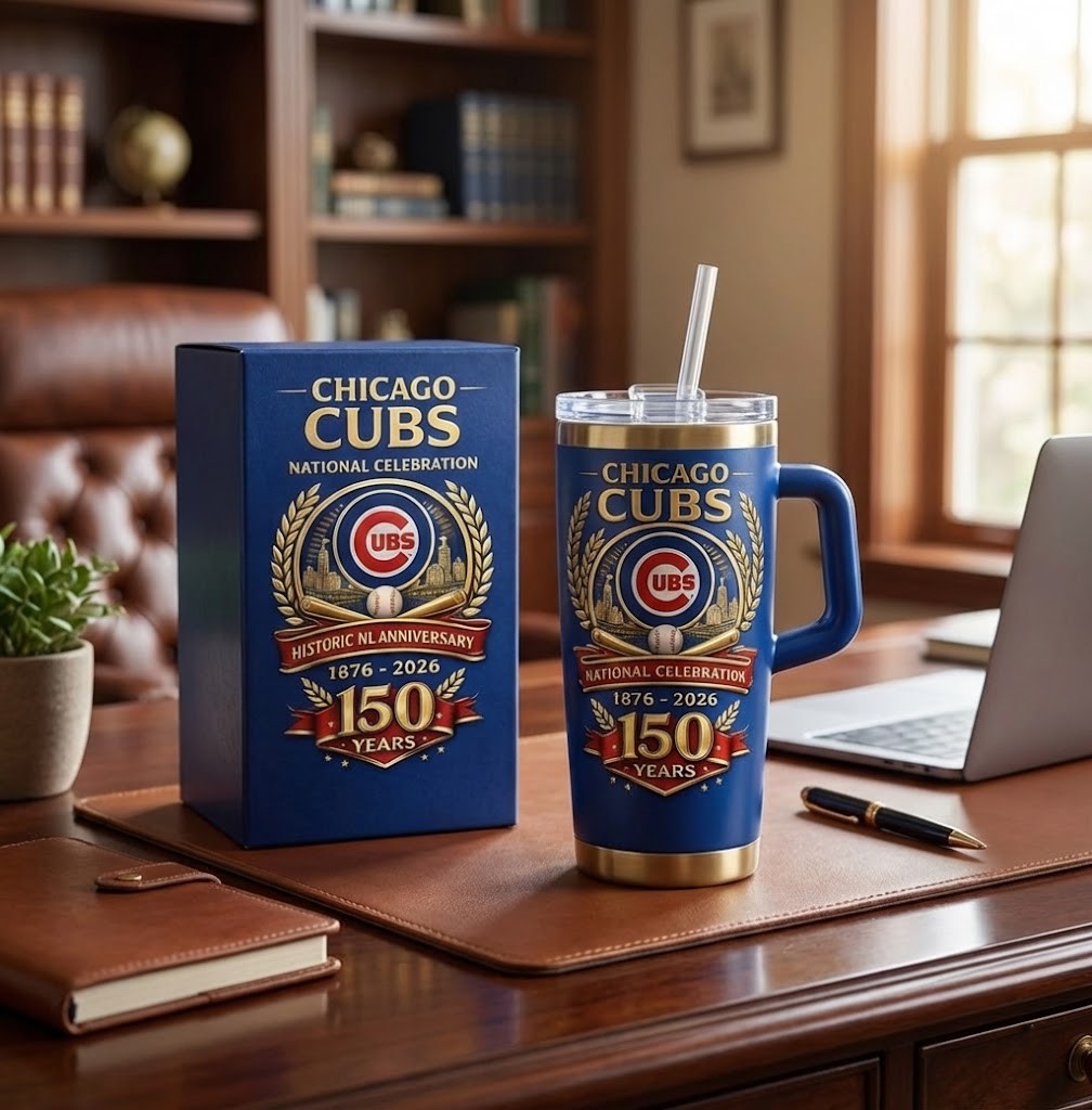 Chicago Cubs 150th Anniversary National Celebration Tumbler with Handle - Image 3