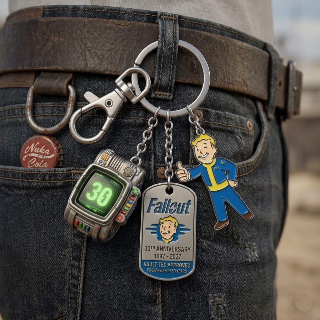 Fallout 30th Anniversary 1997-2027 Vault-Tec Keychain Set - Image 3