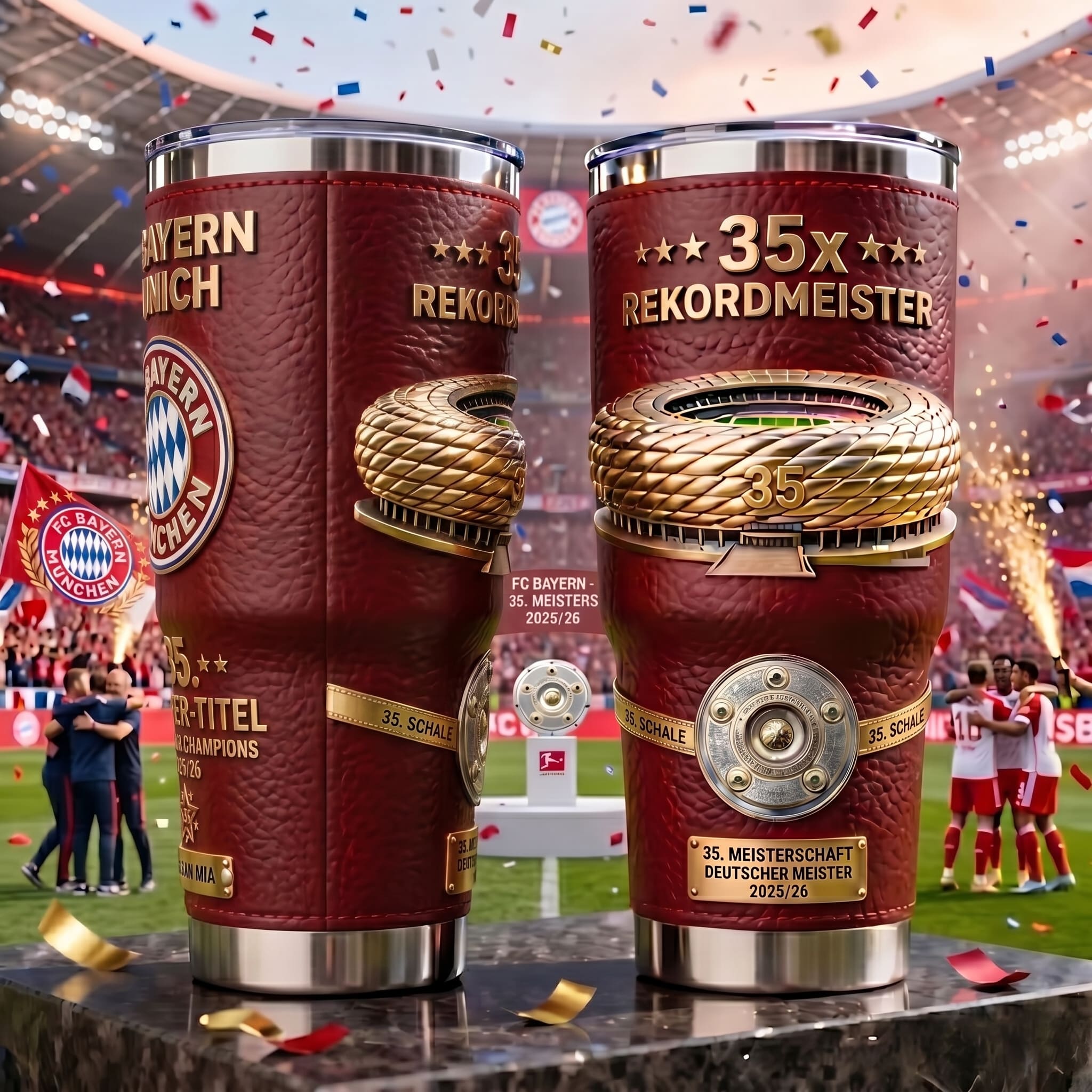 FC Bayern Munich 35x Rekordmeister Bundesliga Champions 2025/26 Tumbler - Image 2