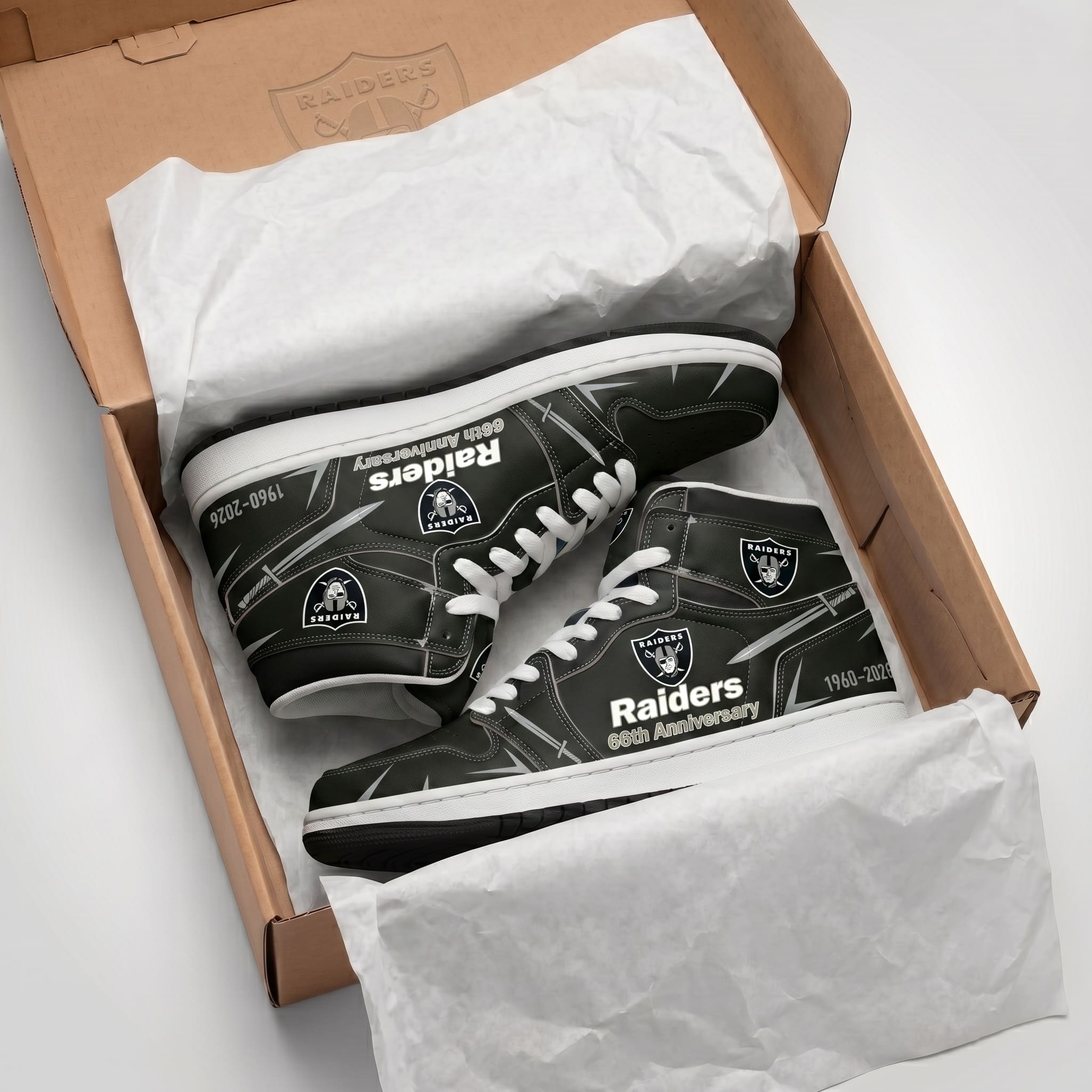 Las Vegas Raiders 66th Anniversary 1960-2026 High Tops Shoes - Image 2
