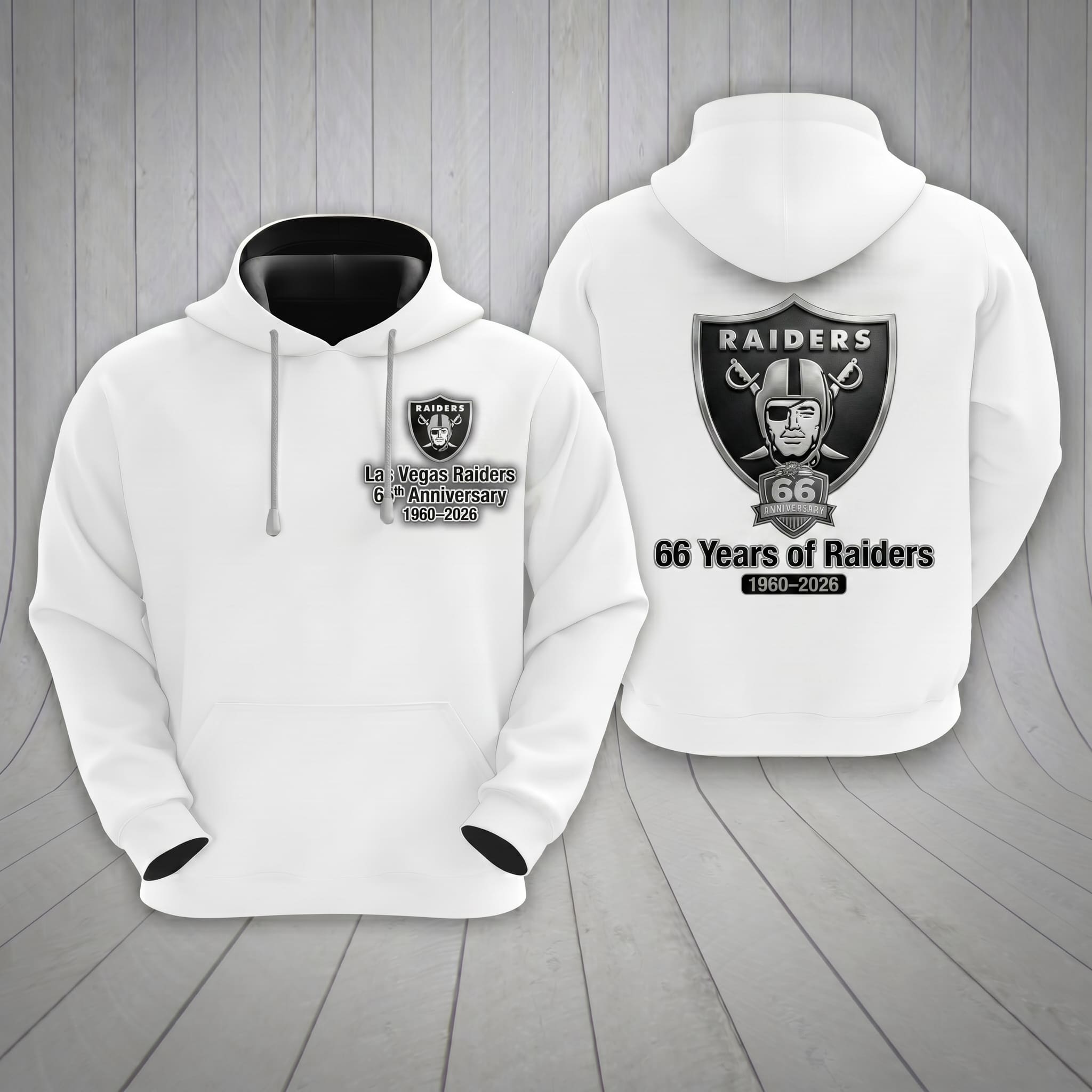 Las Vegas Raiders 66th Anniversary 1960-2026 Hoodie