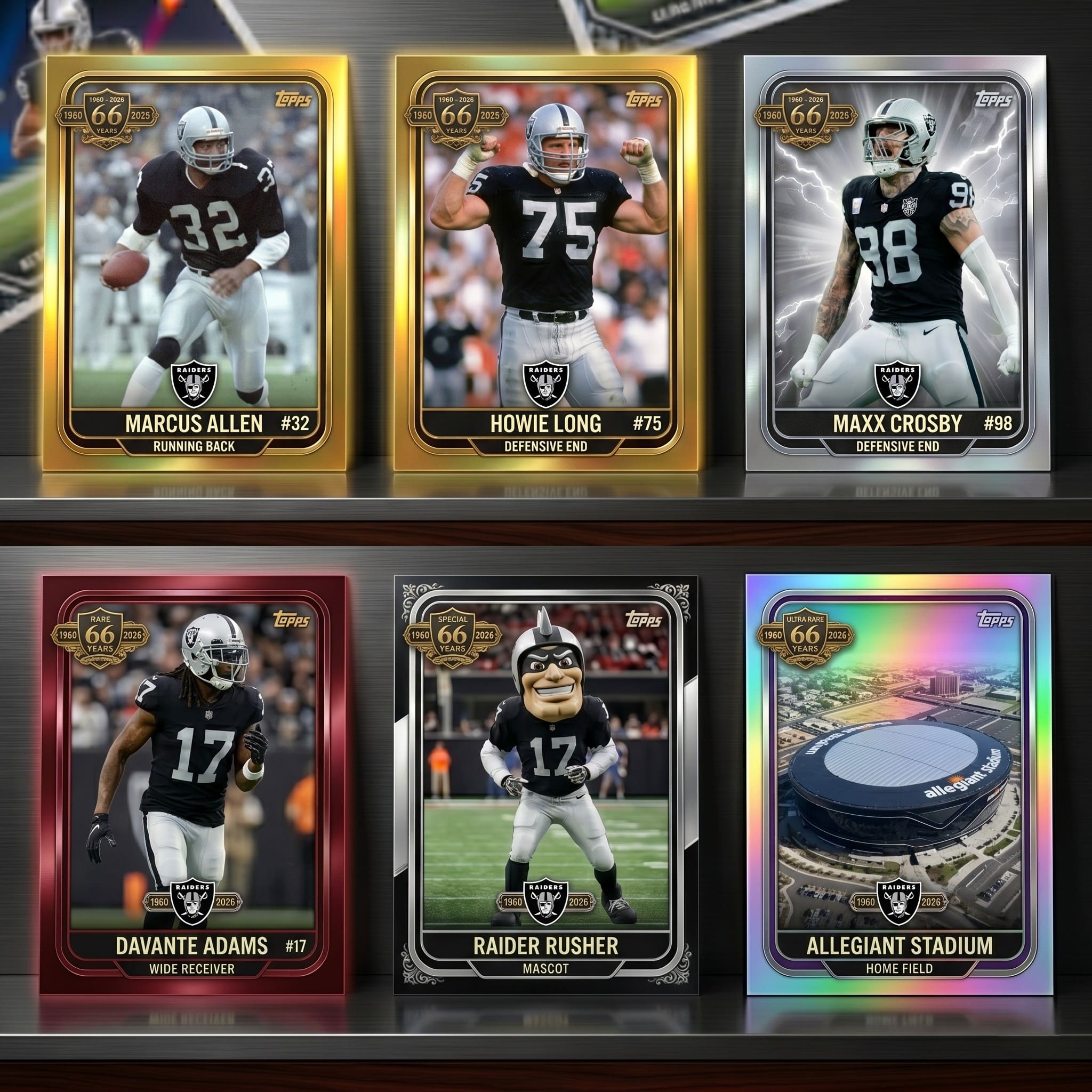 Las Vegas Raiders 66th Anniversary Trading Cards - Image 2