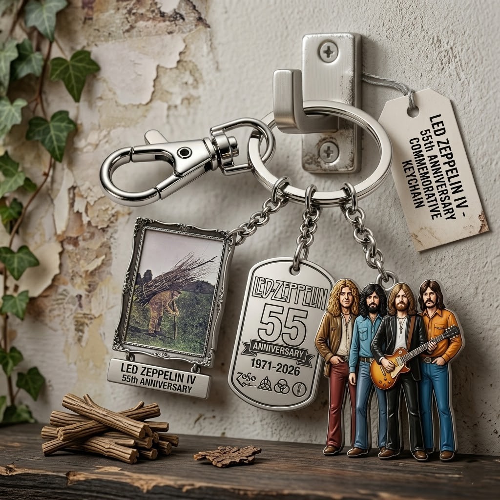 Led Zeppelin IV 55th Anniversary 1971-2026 Commemorative Keychain - Image 3