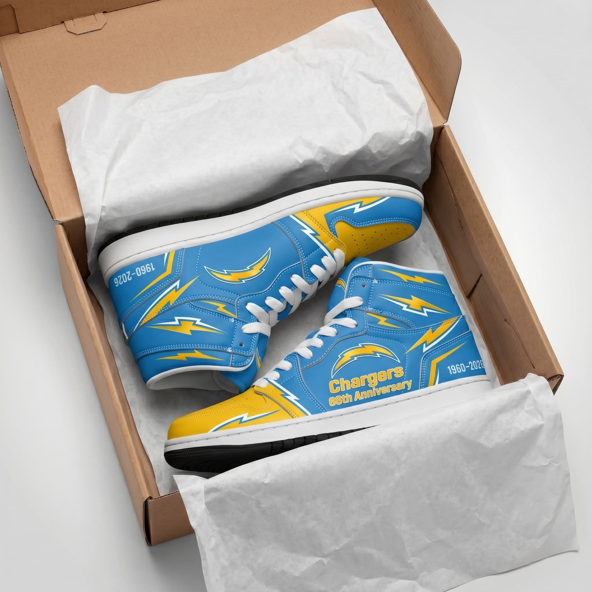 Los Angeles Chargers 66th Anniversary 1960-2026 Air Jordan 1 Shoes - Image 2