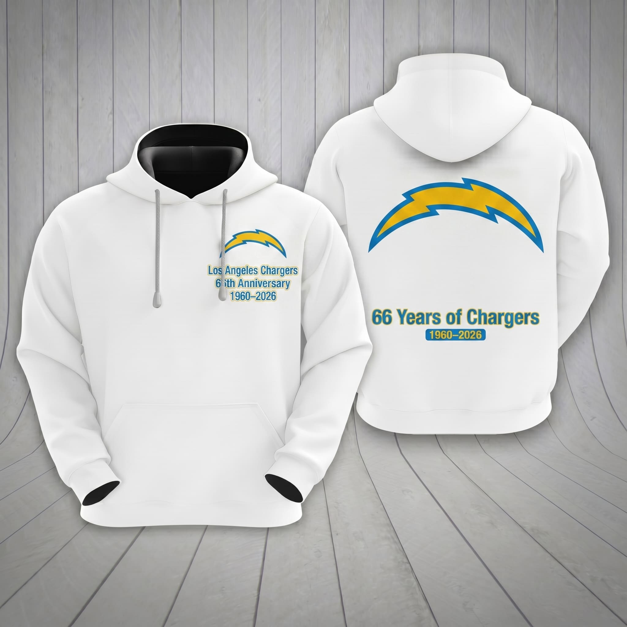 Los Angeles Chargers 66th Anniversary 1960-2026 Hoodie