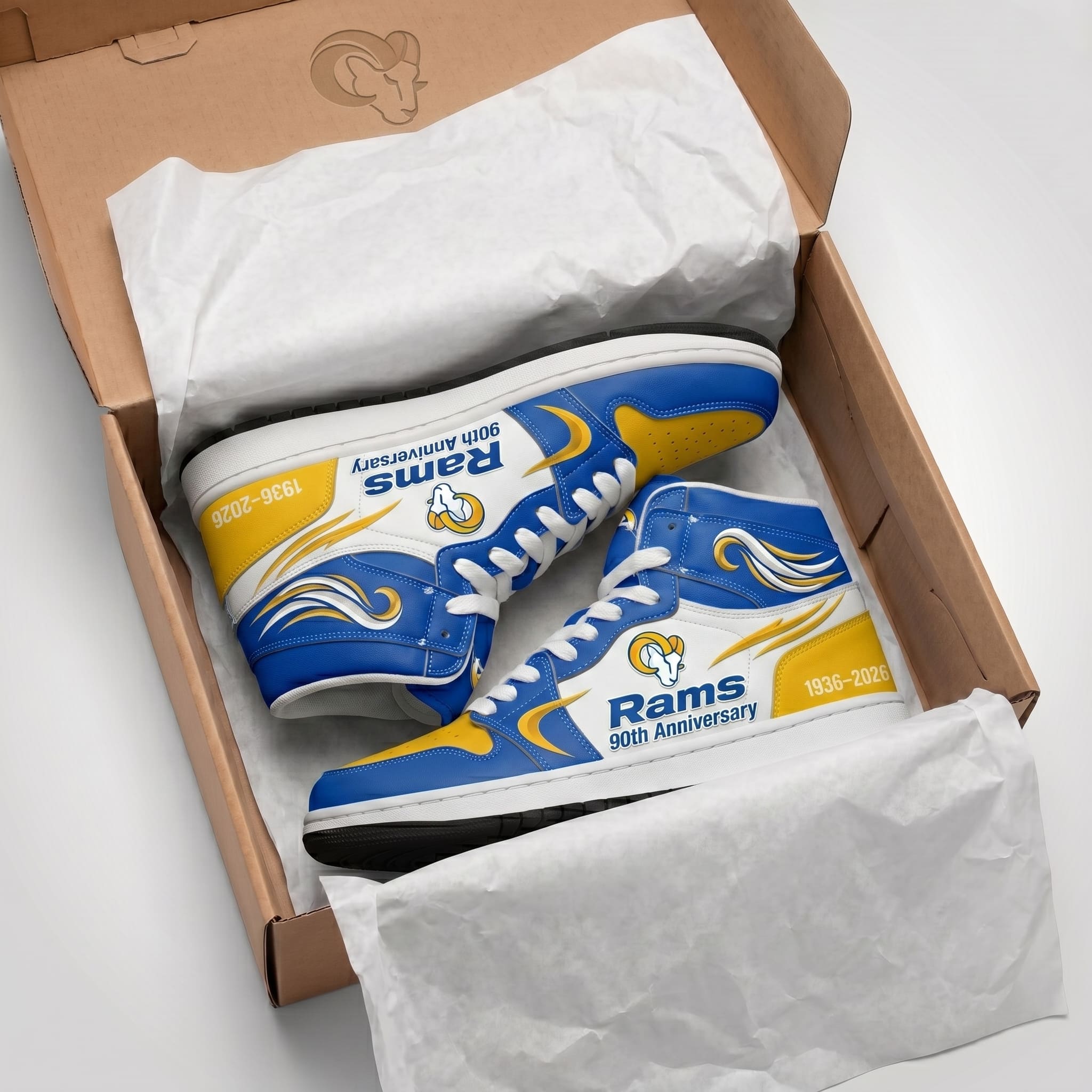 Los Angeles Rams 90th Anniversary 1936-2026 Sneakers - Image 2