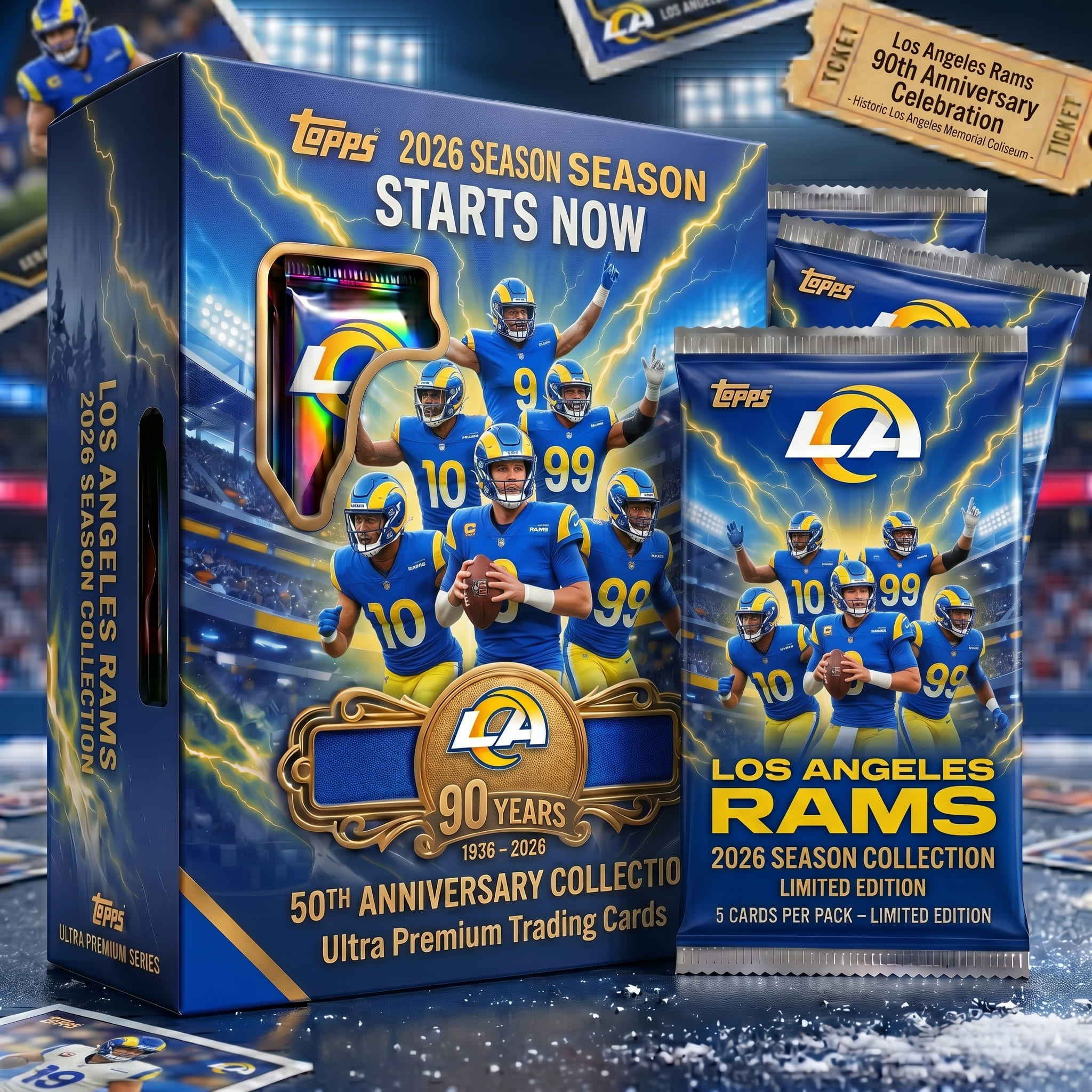 Los Angeles Rams 90th Anniversary Trading Cards