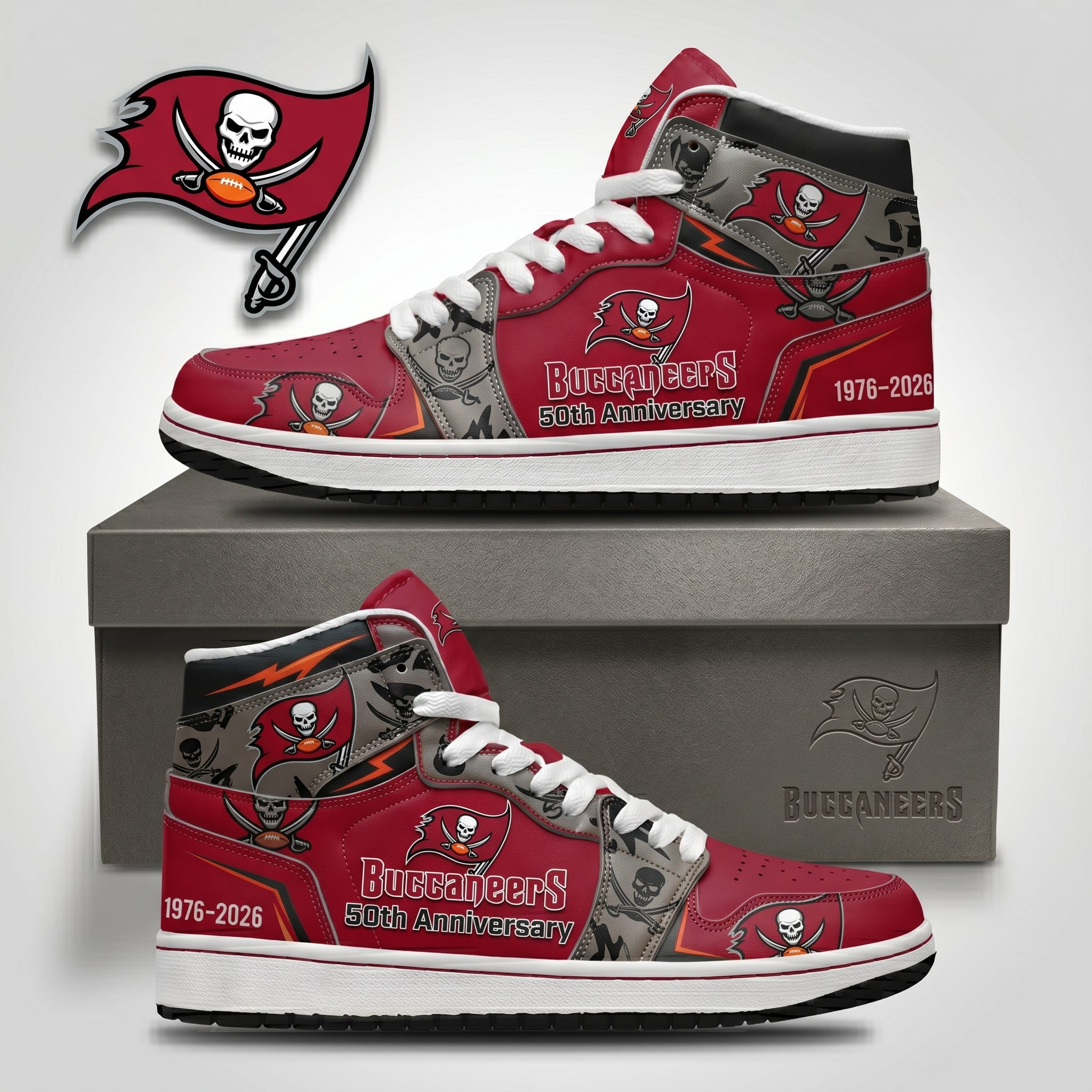 Tampa Bay Buccaneers 50th Anniversary 1976-2026 AJ1 Shoes