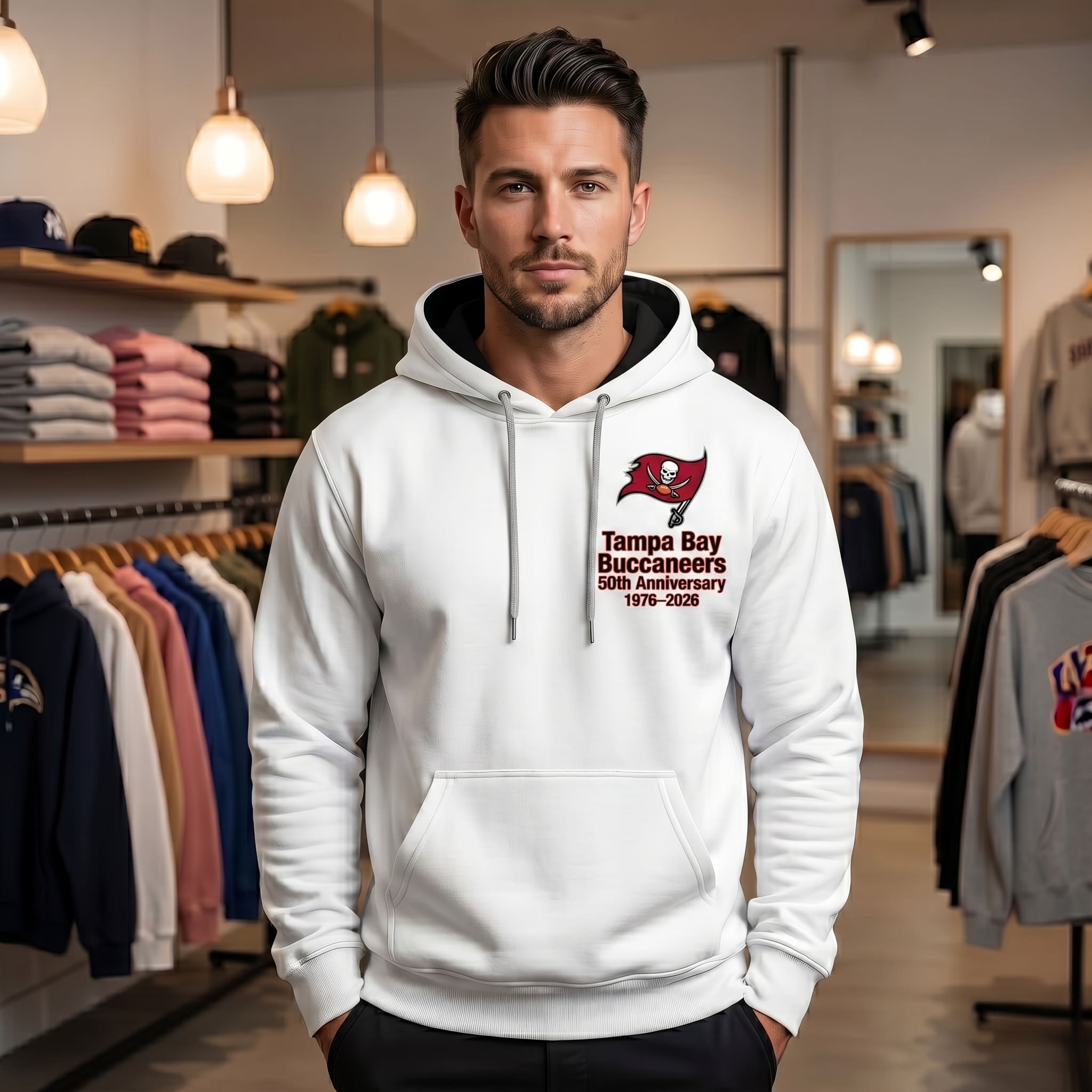 Tampa Bay Buccaneers 50th Anniversary 1976-2026 Hoodie - Image 2