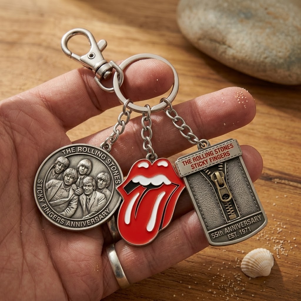 The Rolling Stones Sticky Fingers 55th Anniversary Keychain