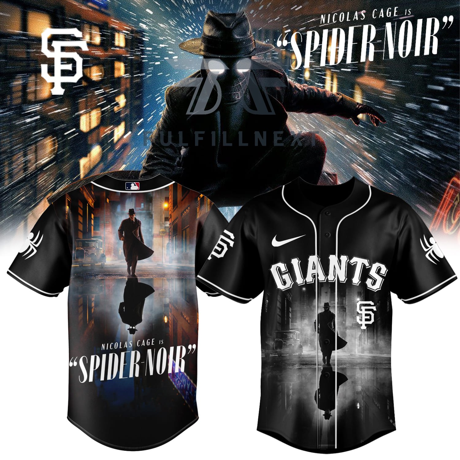 All MLB Teams Spider-Noir Baseball Jersey - Image 2