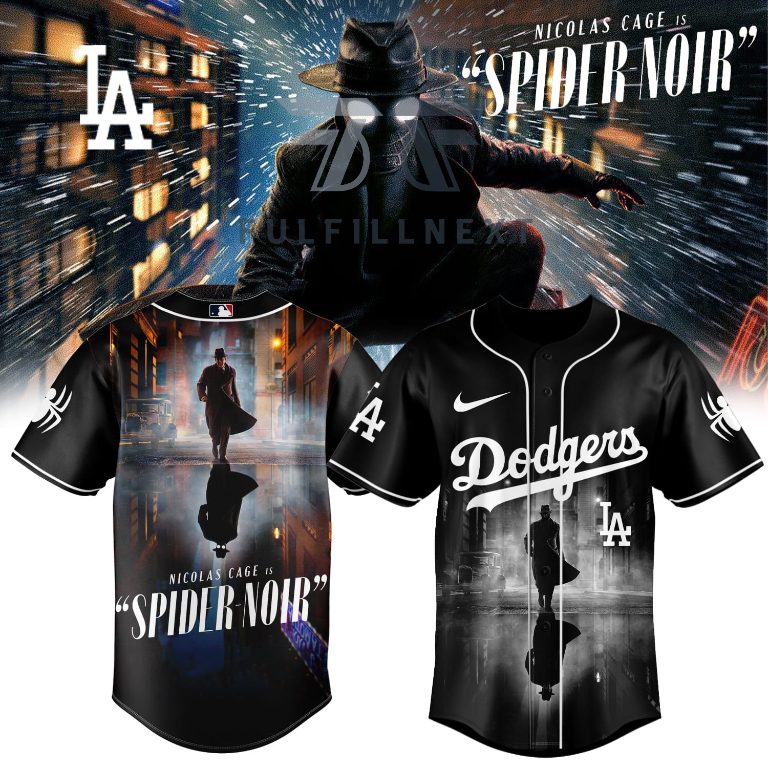 All MLB Teams Spider-Noir Baseball Jersey - Image 5