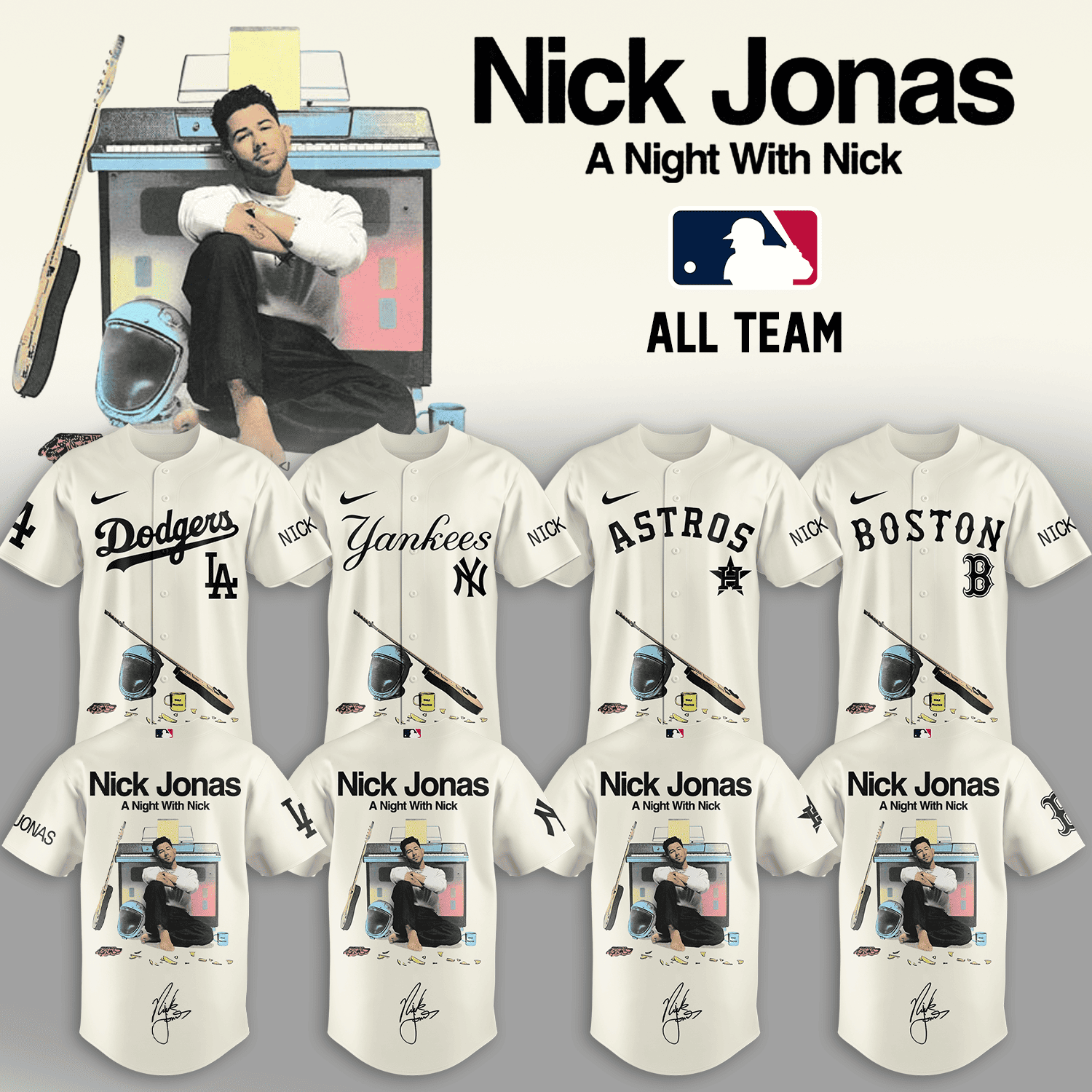 All Team MLB X Nick Jonas A Night With Nick Baseball Jersey
