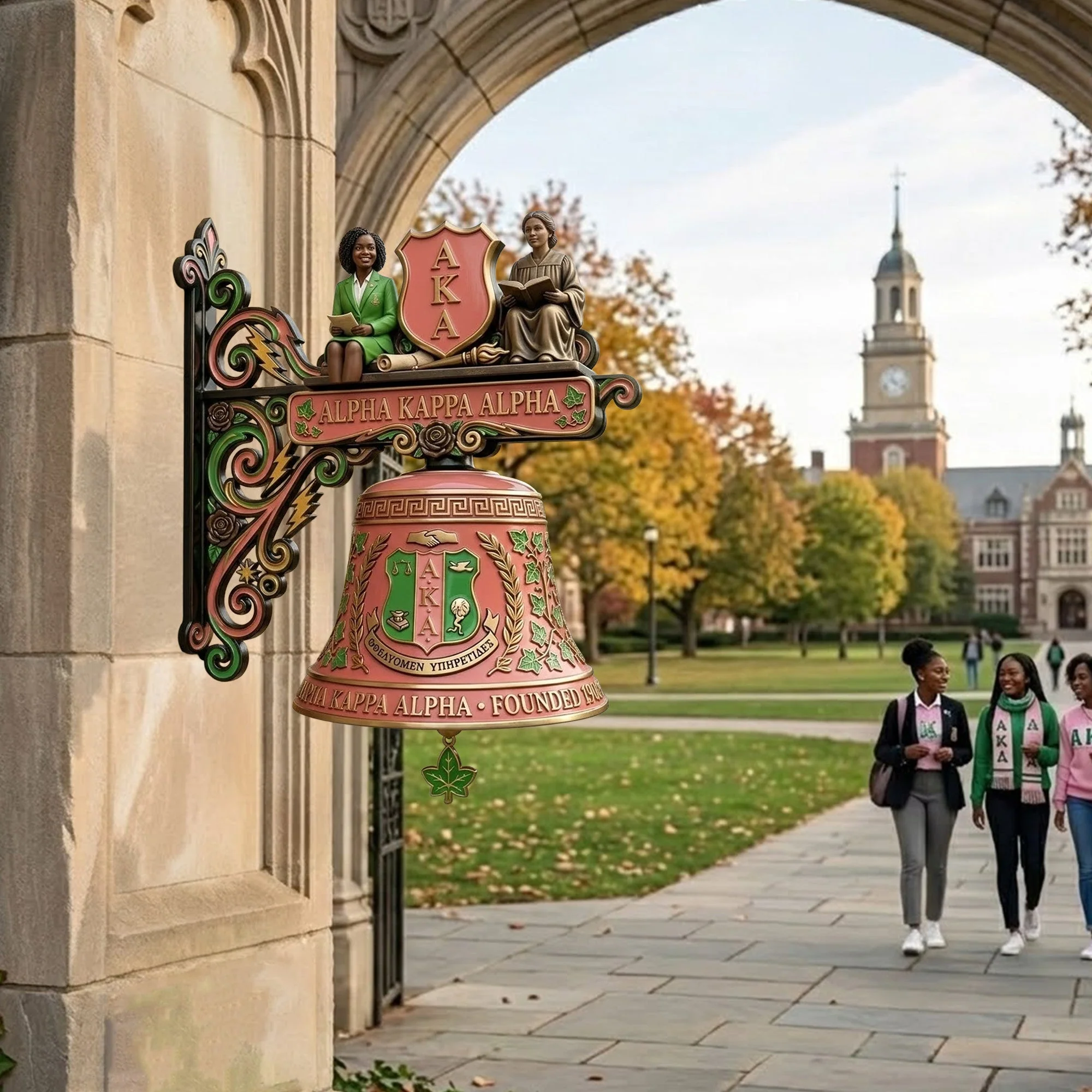 Alpha Kappa Alpha Founding 1908 Decorative Bell - Image 2