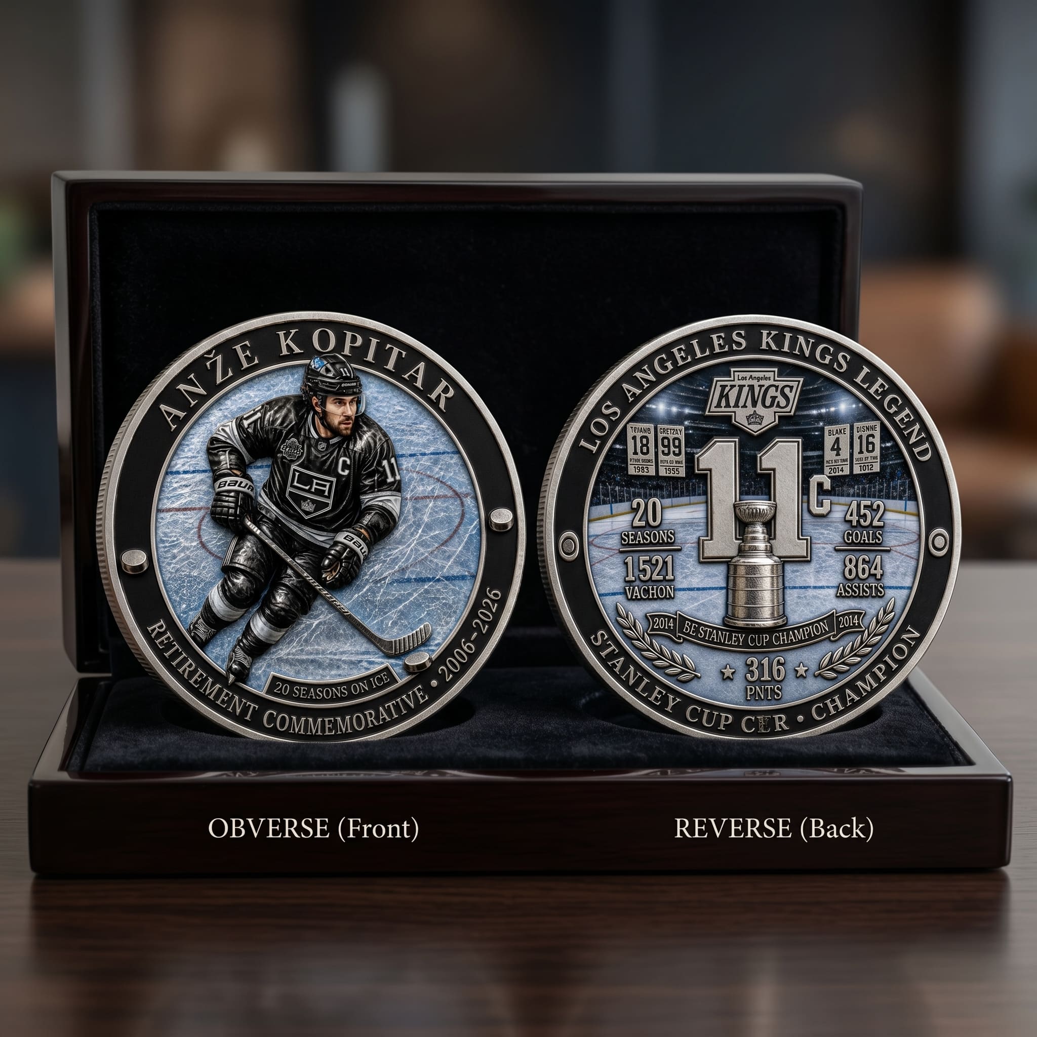 Anze Kopitar Los Angeles Kings Retirement Commemorative Coin