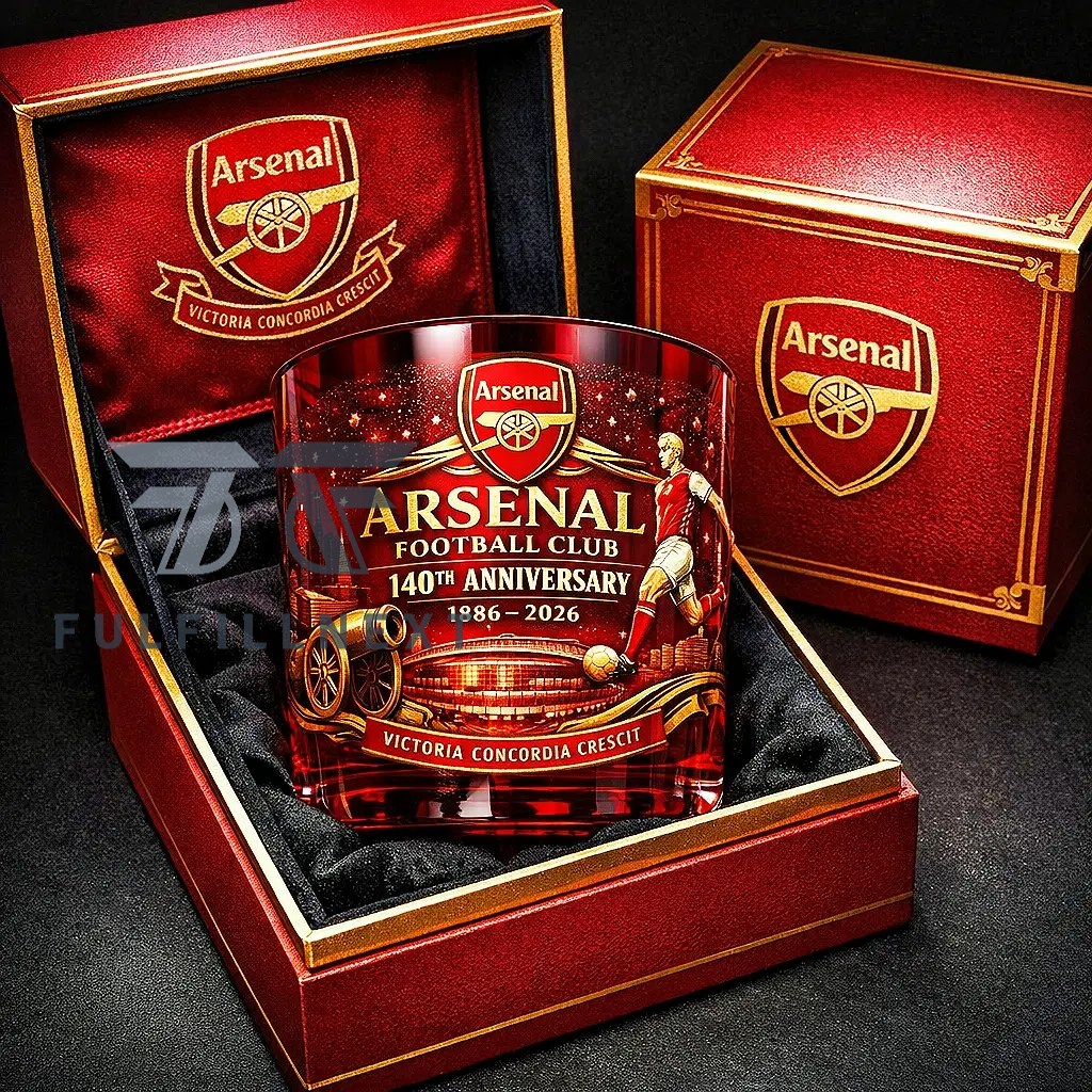 Arsenal Football Club 140th Anniversary Whiskey Glass
