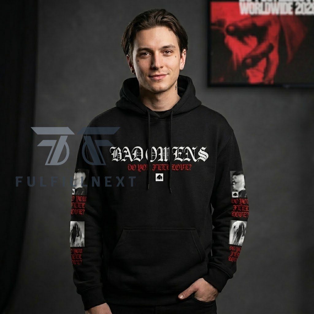 Bad Omens Do You Feel Love Love Worldwide 2026 Hoodie - Image 2