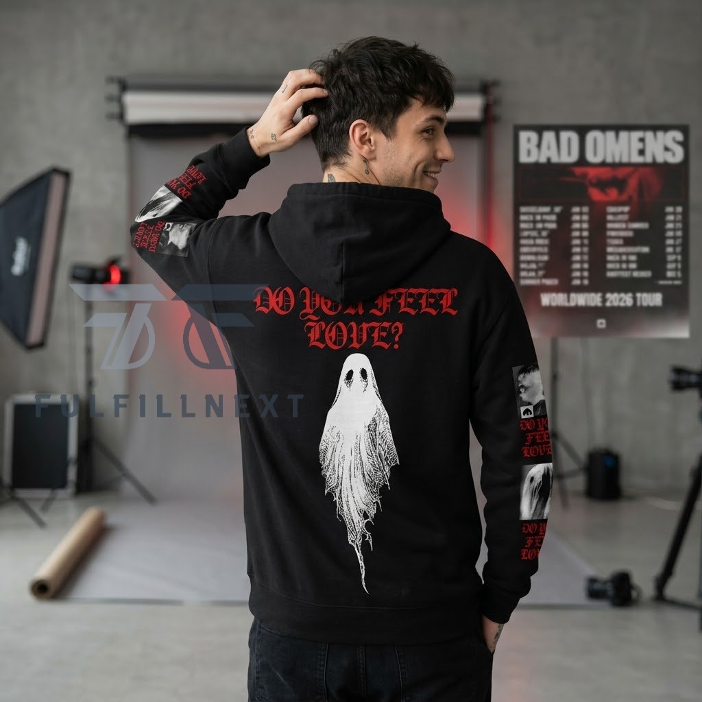 Bad Omens Do You Feel Love Love Worldwide 2026 Hoodie - Image 3