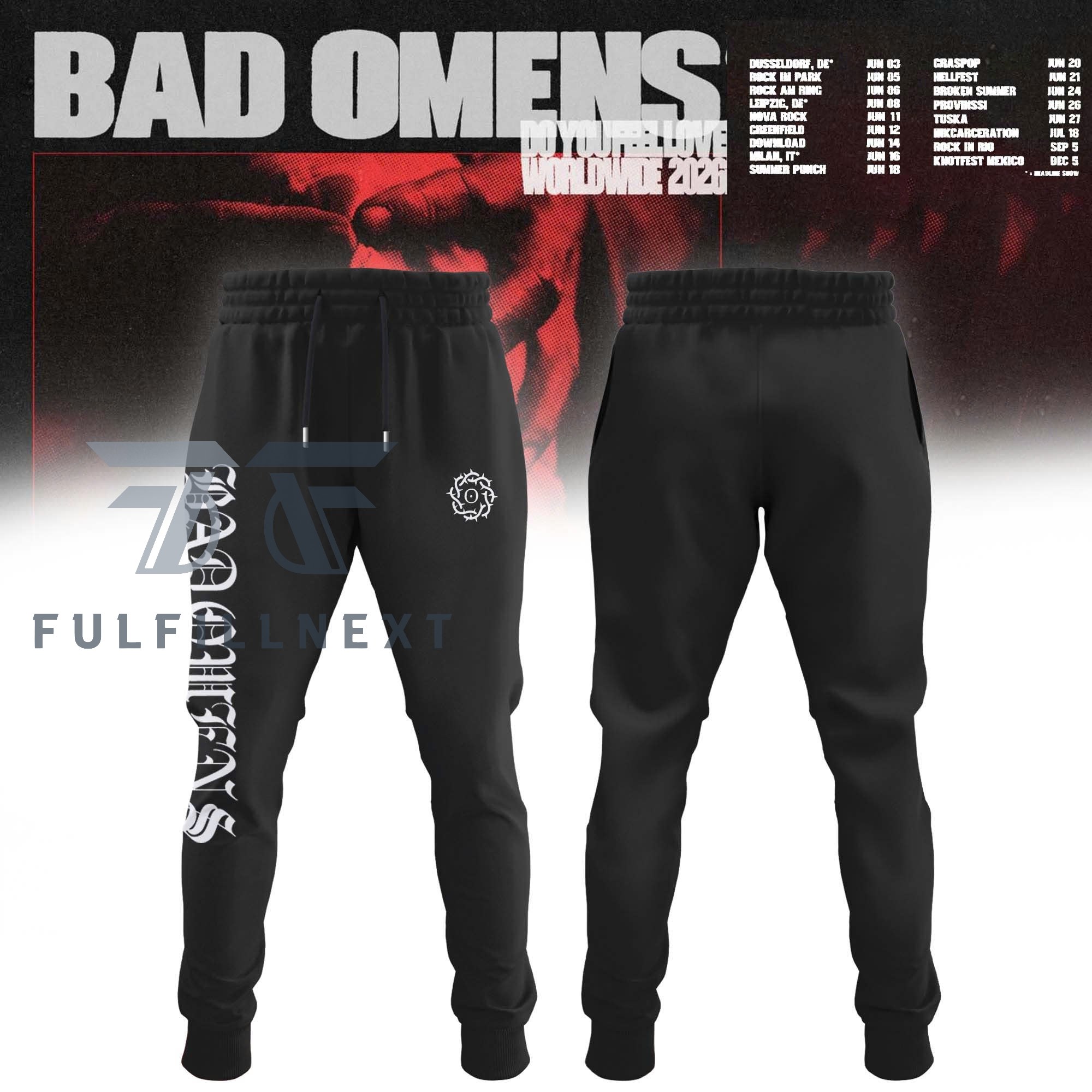 Bad Omens Do You Feel Love Worldwide 2026 Sweatshirt - Image 3