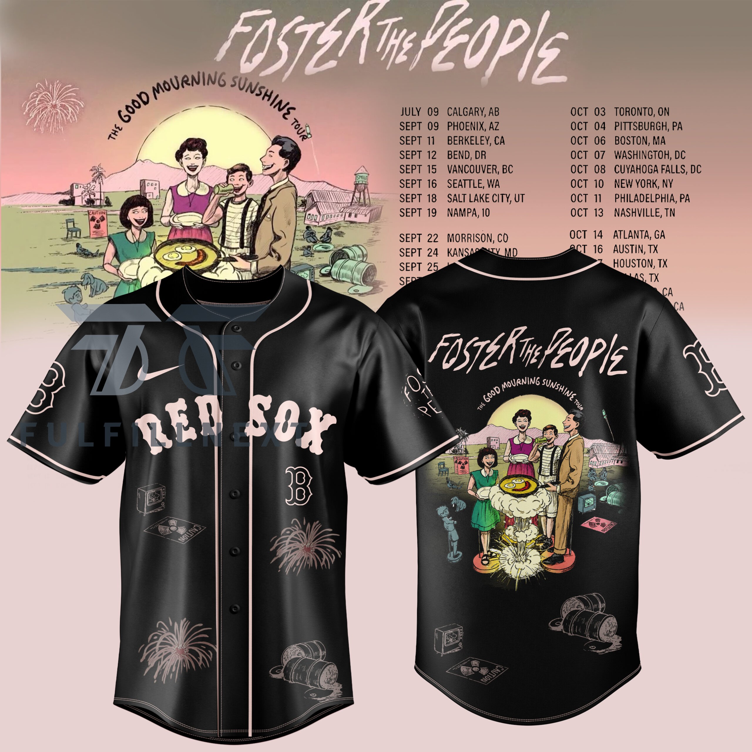 Boston Red Sox The Good Mourning Sunshine Tour Baseball Jersey