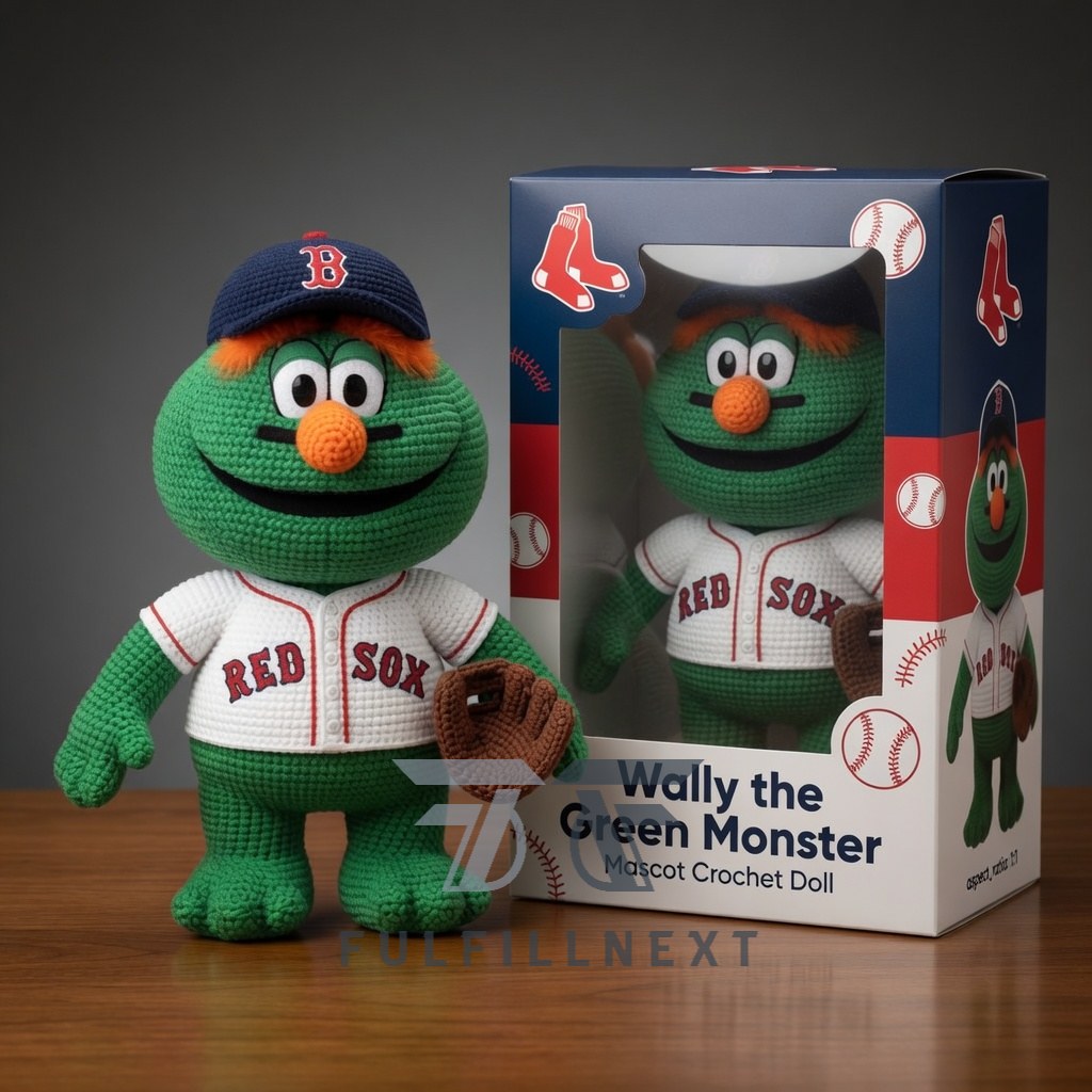 Boston Red Sox Wally the Green Monster Crochet Doll - Image 2