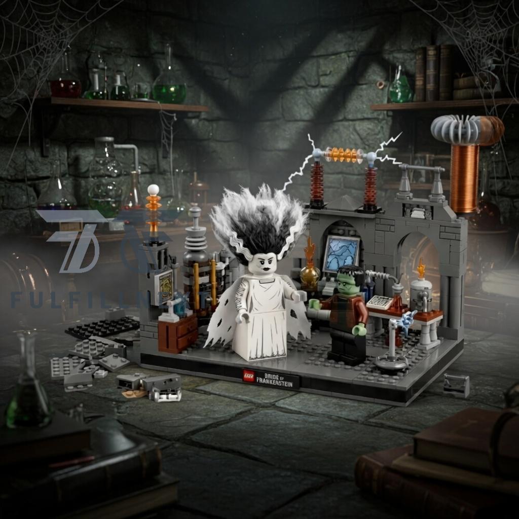 Bride of Frankenstein Laboratory Diorama Building Blocks Set