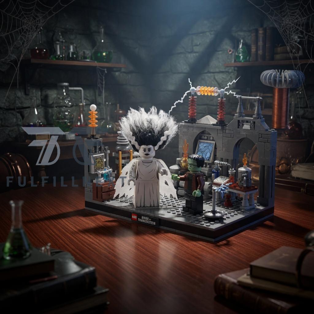 Bride of Frankenstein Laboratory Diorama Building Blocks Set - Image 2