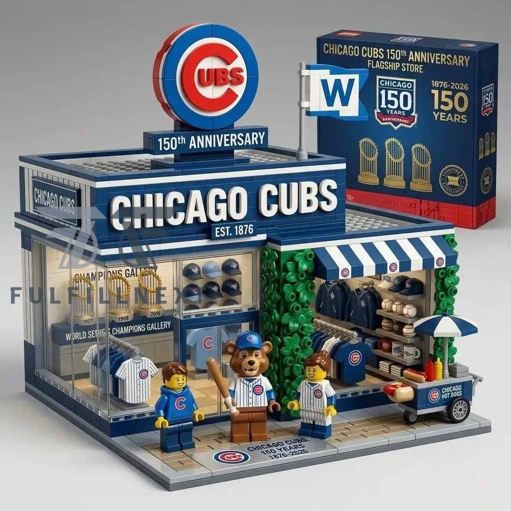 Chicago Cubs 150th Anniversary 1876-2026 Flagship Store Building Bricks Set