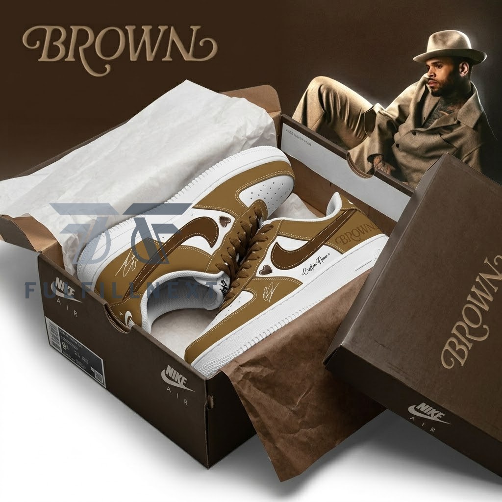 Chris Brown's Brown Album AF1 Shoes - Image 2