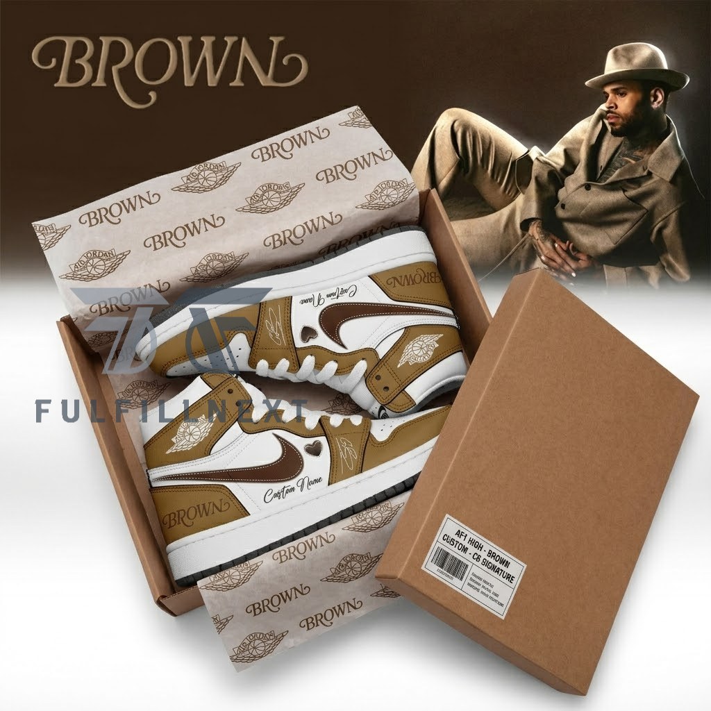 Chris Brown's Brown Album AJ1 Shoes - Image 2