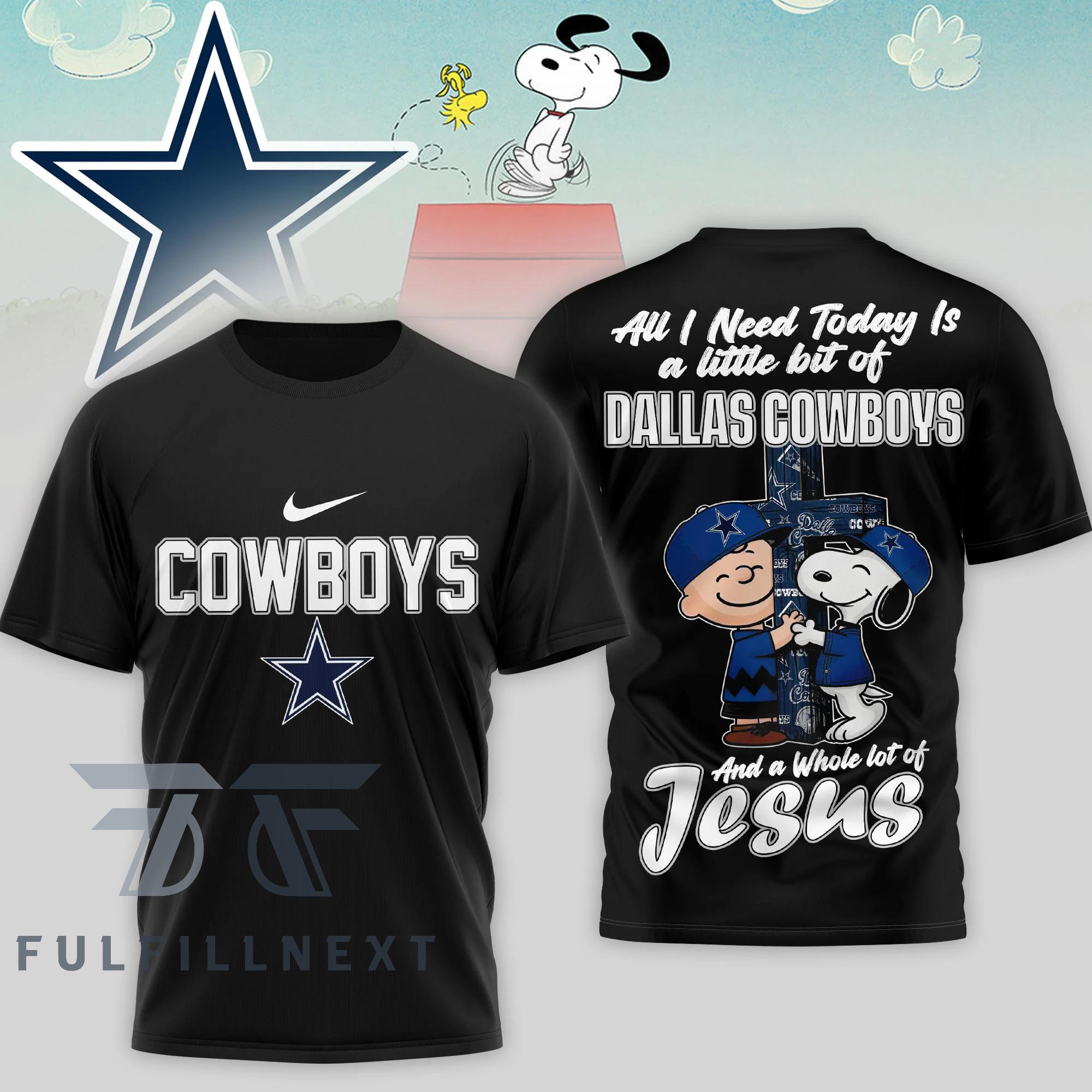 Dallas Cowboys Peanuts Charlie Brown Snoopy T-Shirt - Image 2