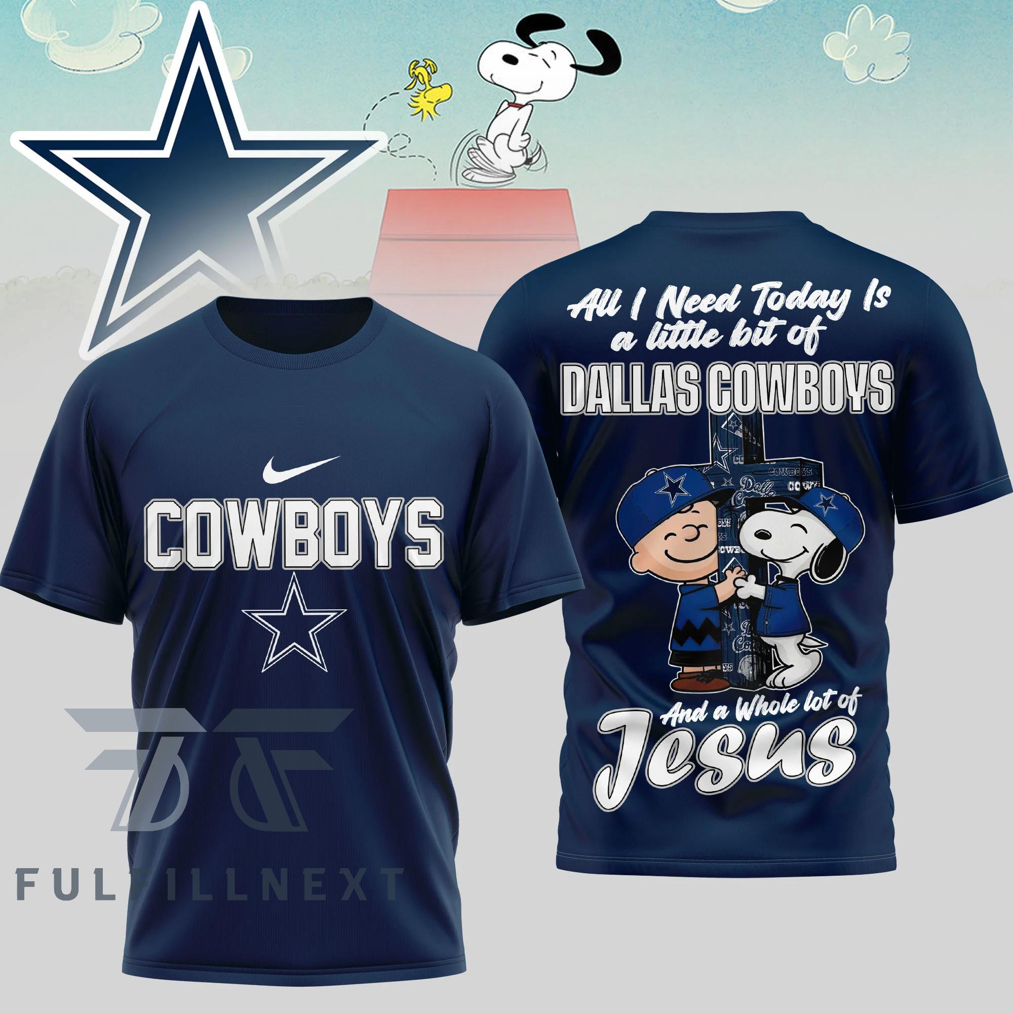 Dallas Cowboys Peanuts Charlie Brown Snoopy T-Shirt - Image 3