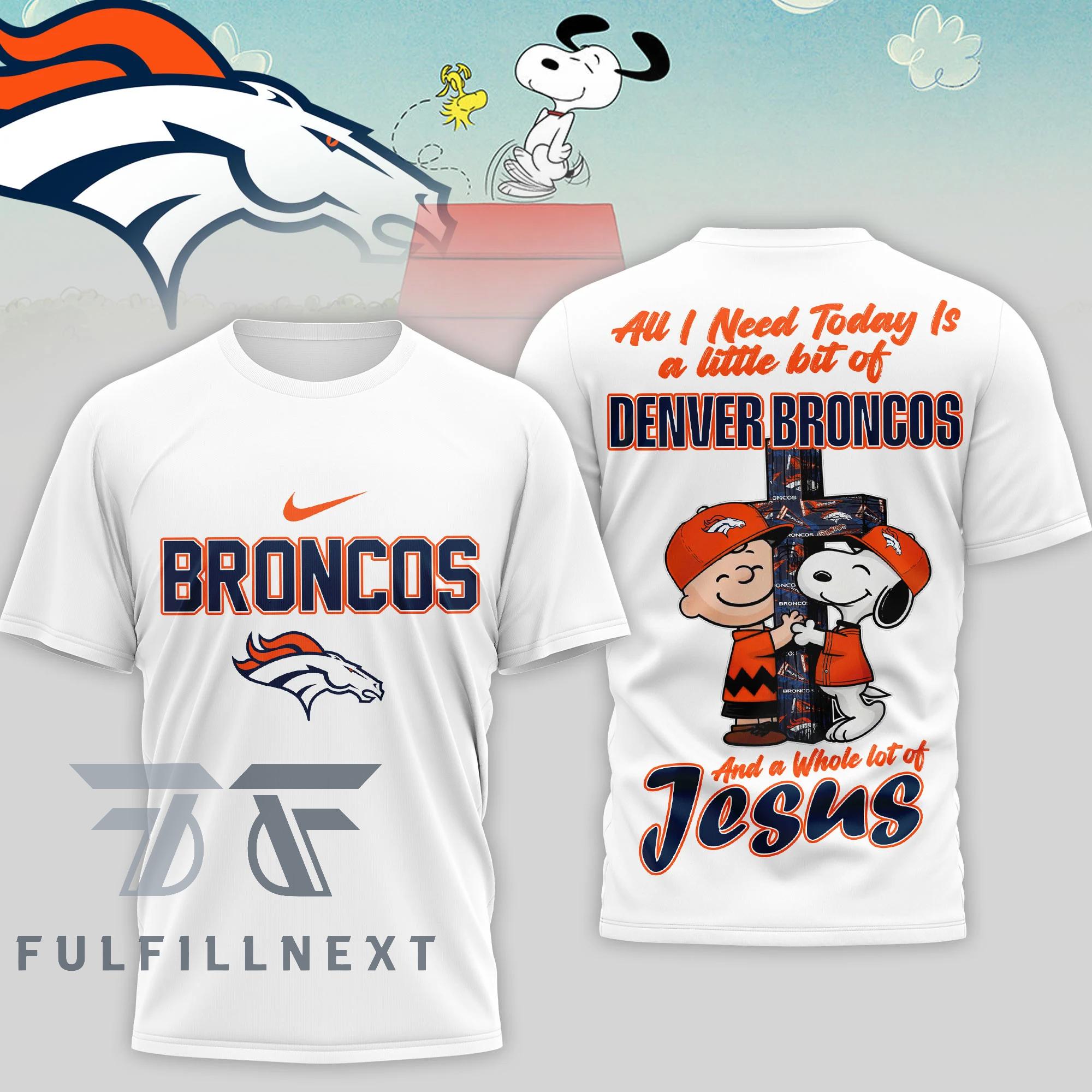 Denver Broncos Peanuts Charlie Brown Snoopy T-Shirt