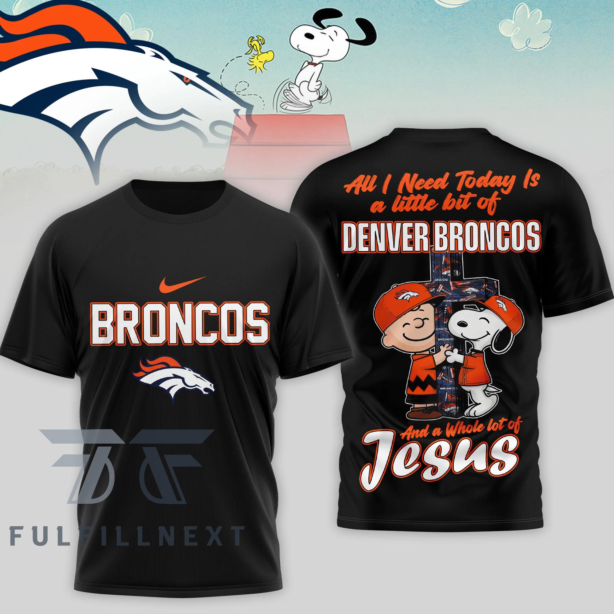 Denver Broncos Peanuts Charlie Brown Snoopy T-Shirt - Image 2