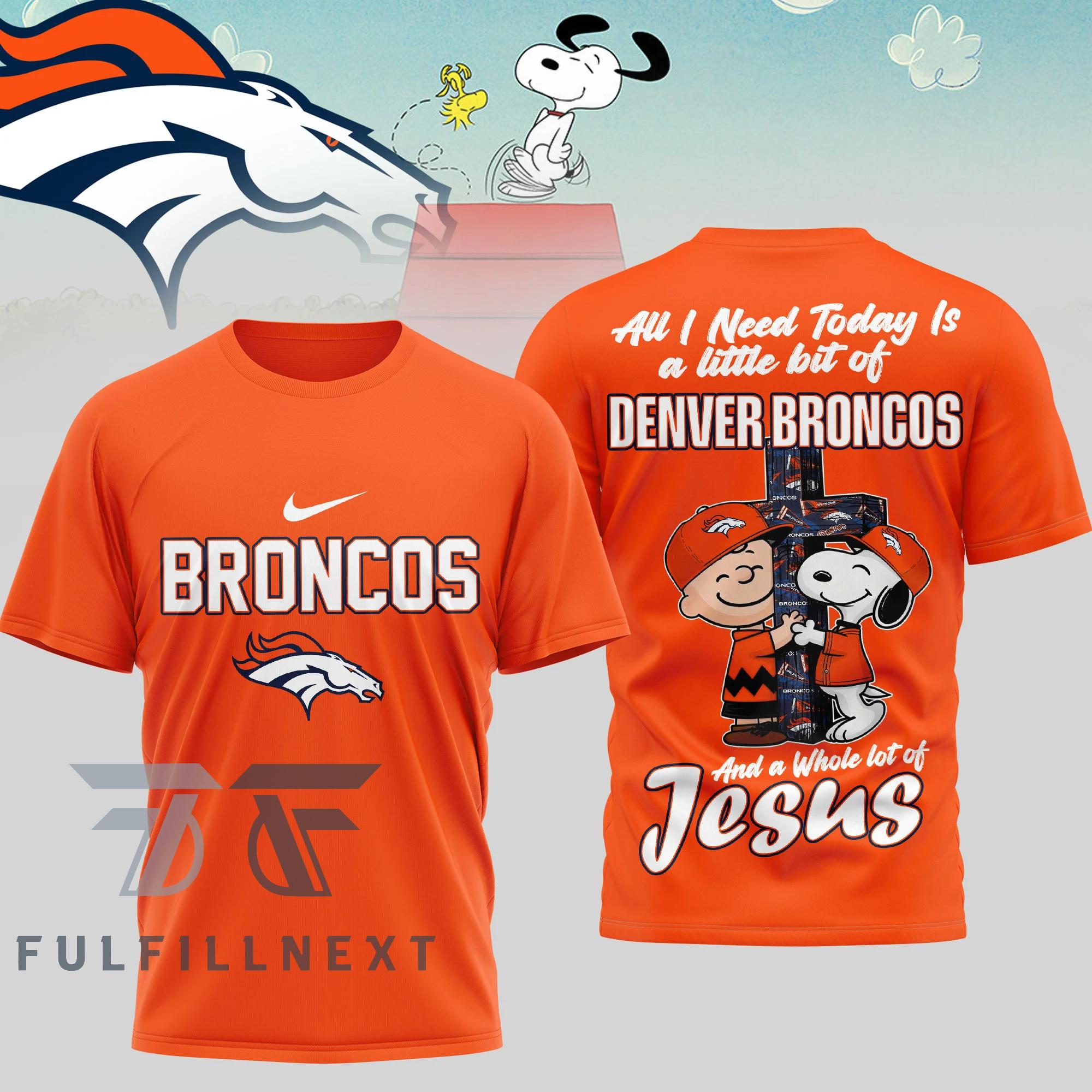 Denver Broncos Peanuts Charlie Brown Snoopy T-Shirt - Image 3