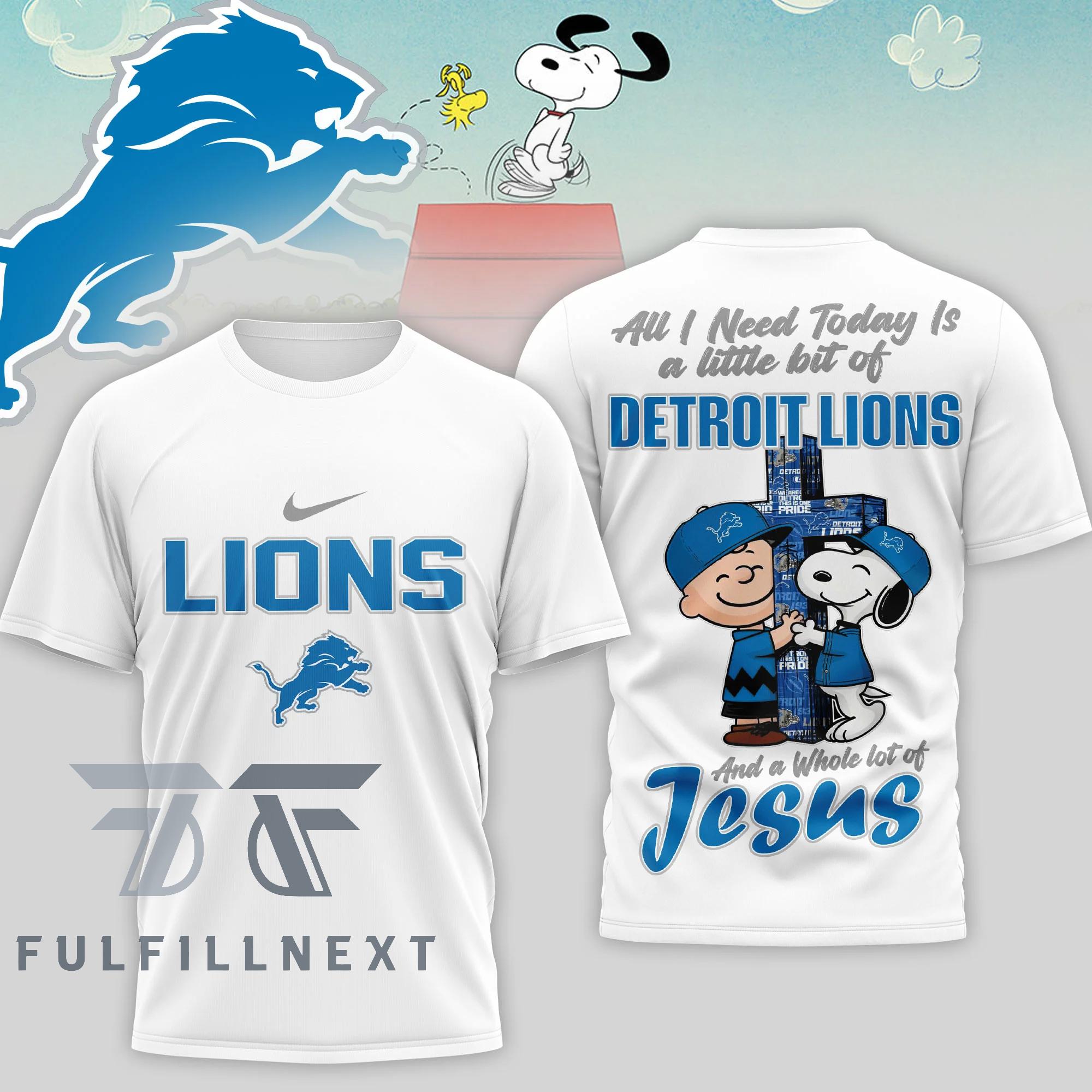 Detroit Lions Peanuts Charlie Brown Snoopy T-Shirt