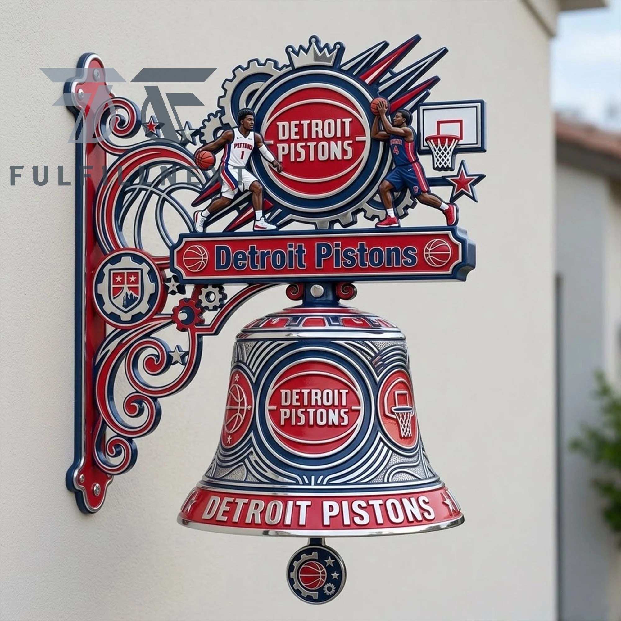 Detroit Pistons NBA 2026 Wall Mounted Decorative Bell
