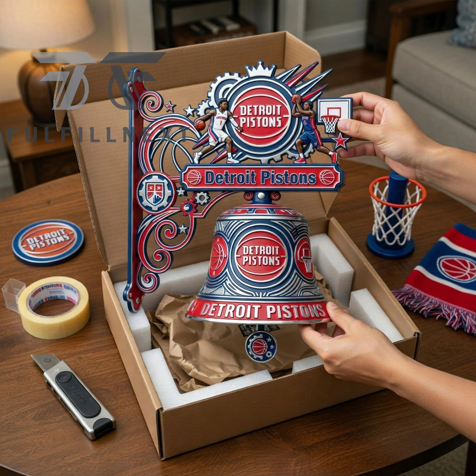 Detroit Pistons NBA 2026 Wall Mounted Decorative Bell - Image 2