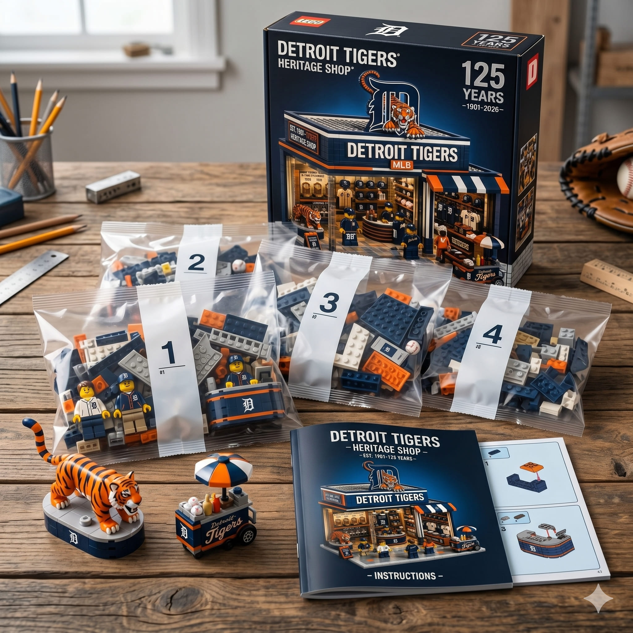 Detroit Tigers 125th Anniversary Building Set - Image 2