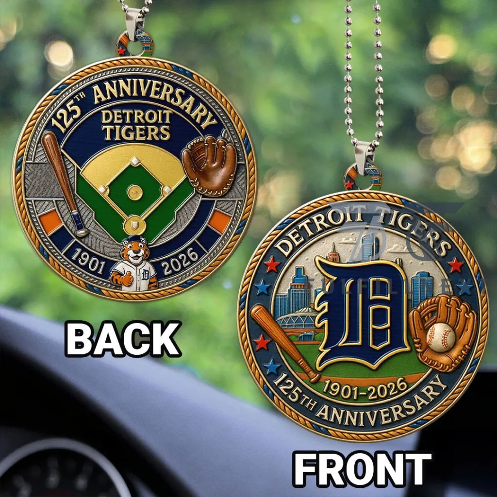 Detroit Tigers 125th Anniversary Car Ornament