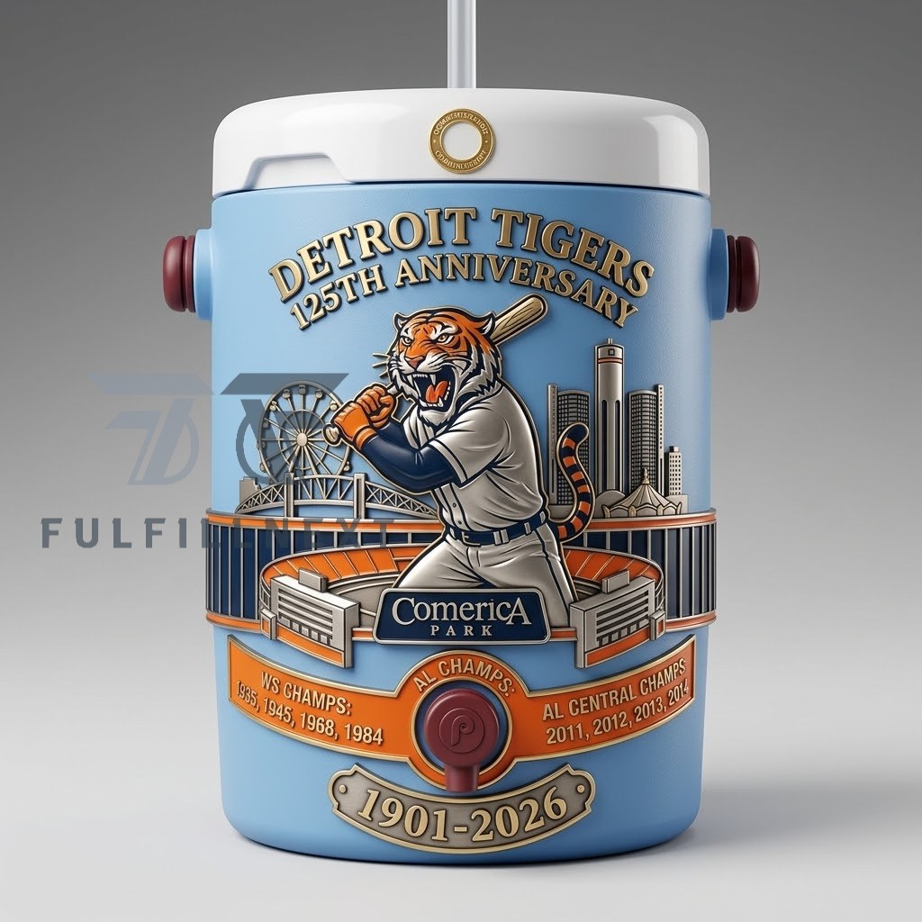 Detroit Tigers 125th Anniversary Championship History Dugout Cooler Cup