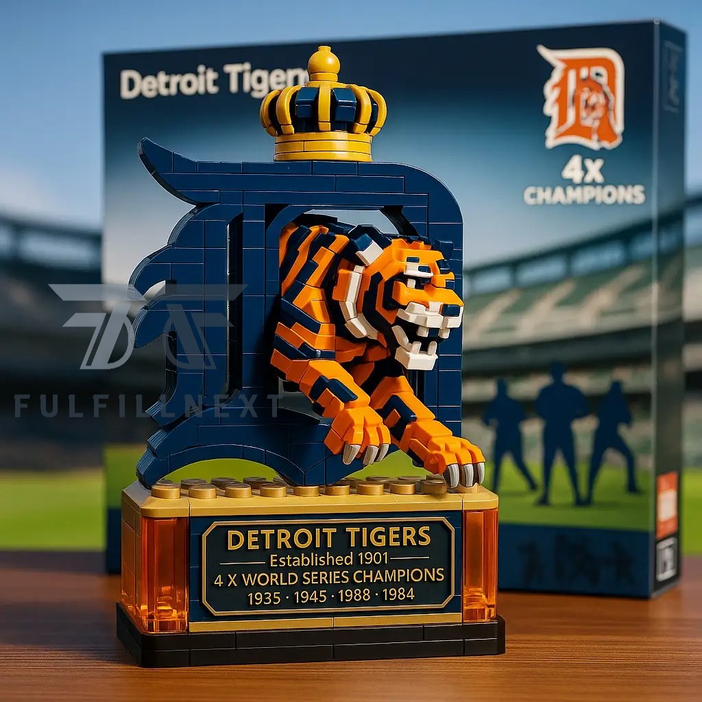 Detroit Tigers 4X World Series Champions 1935 1945 1988 1984 Building Bricks Set