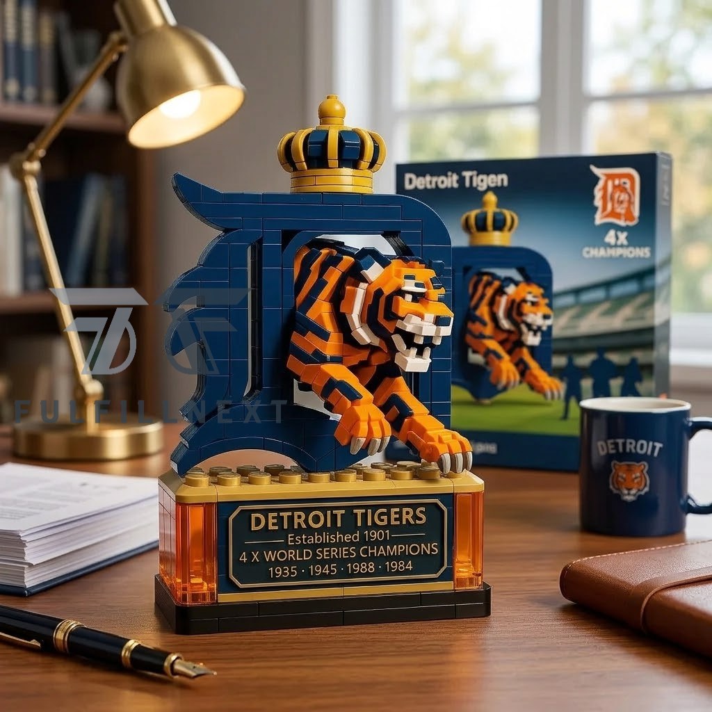 Detroit Tigers 4X World Series Champions 1935 1945 1988 1984 Building Bricks Set - Image 3